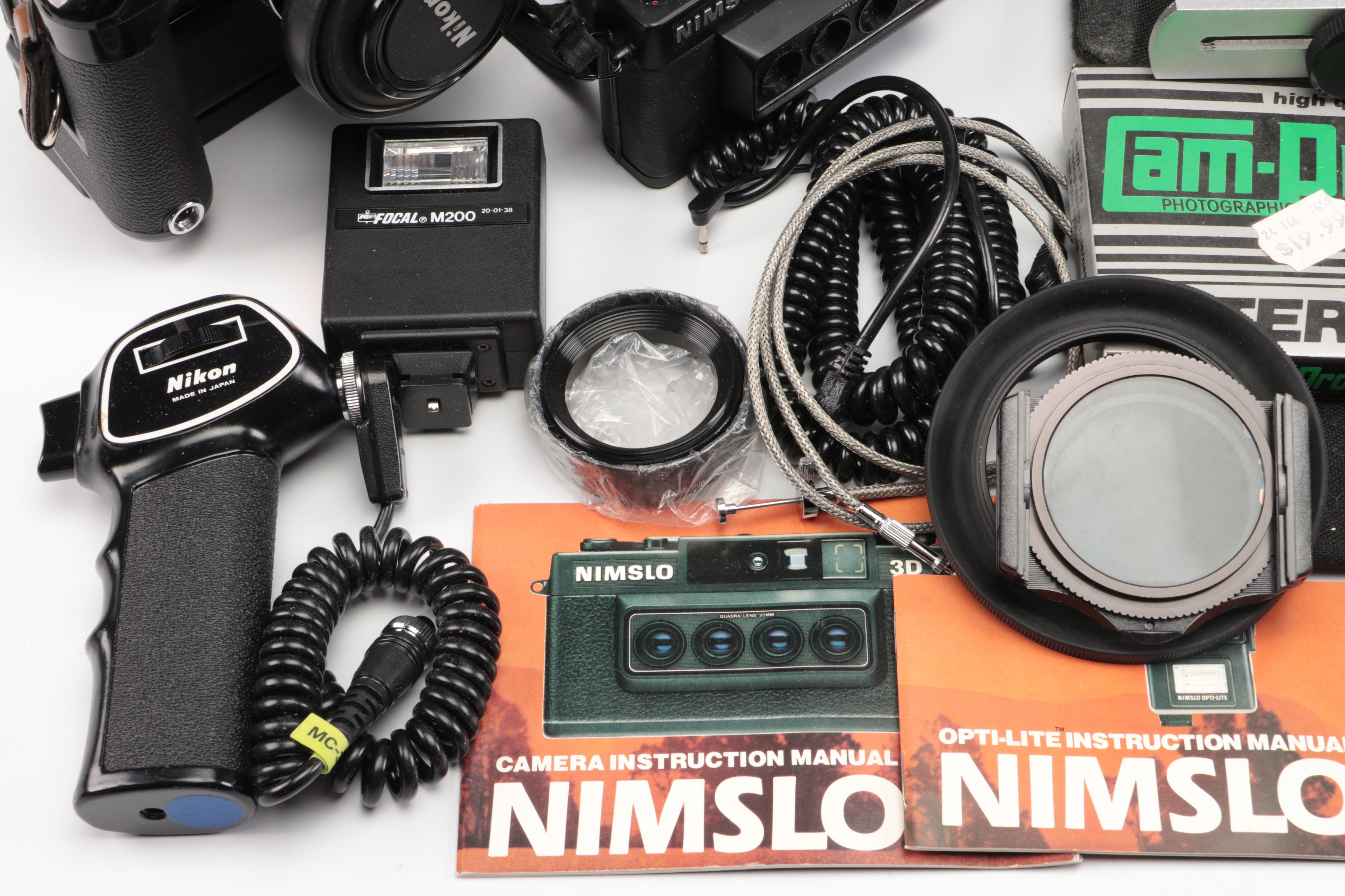 Nikon FE with MD-12 Motor Drive with Other Camera and Accessories