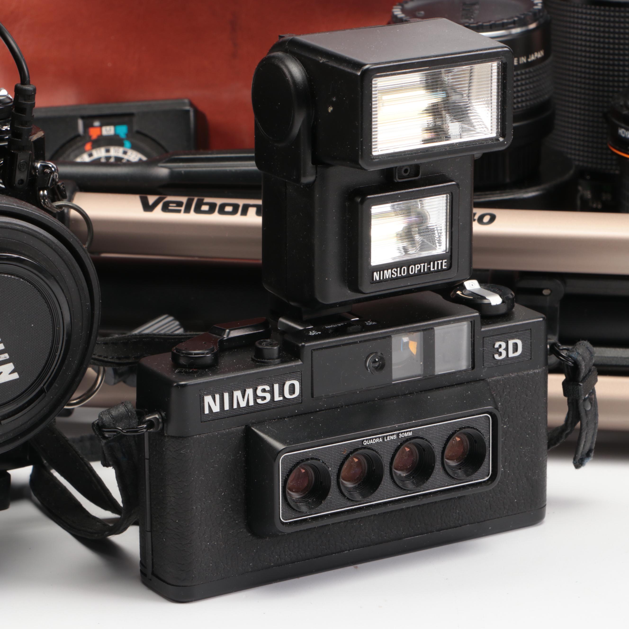 Nikon FE with MD-12 Motor Drive with Other Camera and Accessories