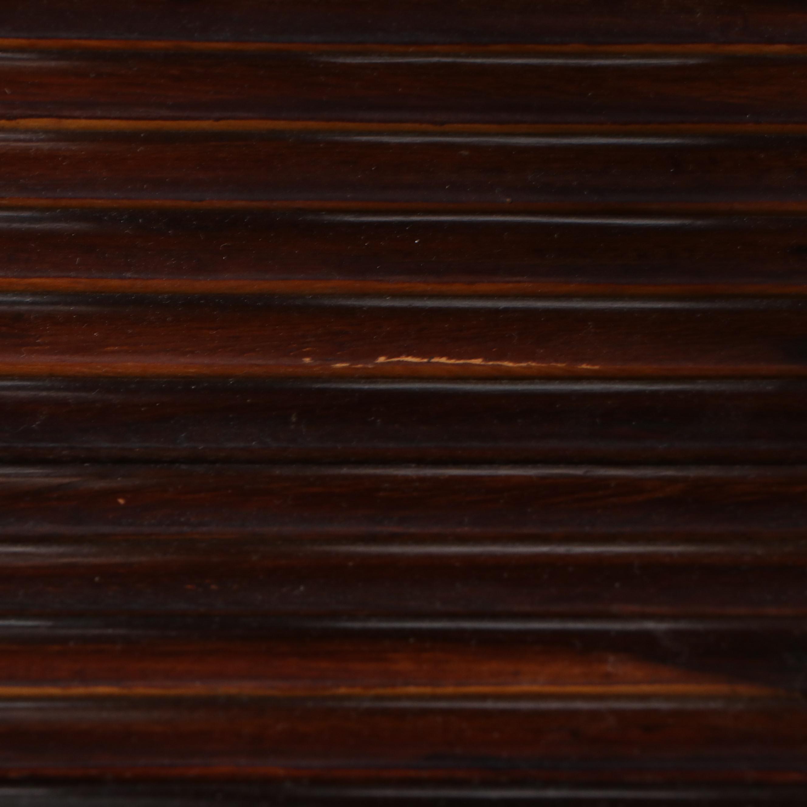 Chinese Horseshoe Style Wood Chair with Brass Accents