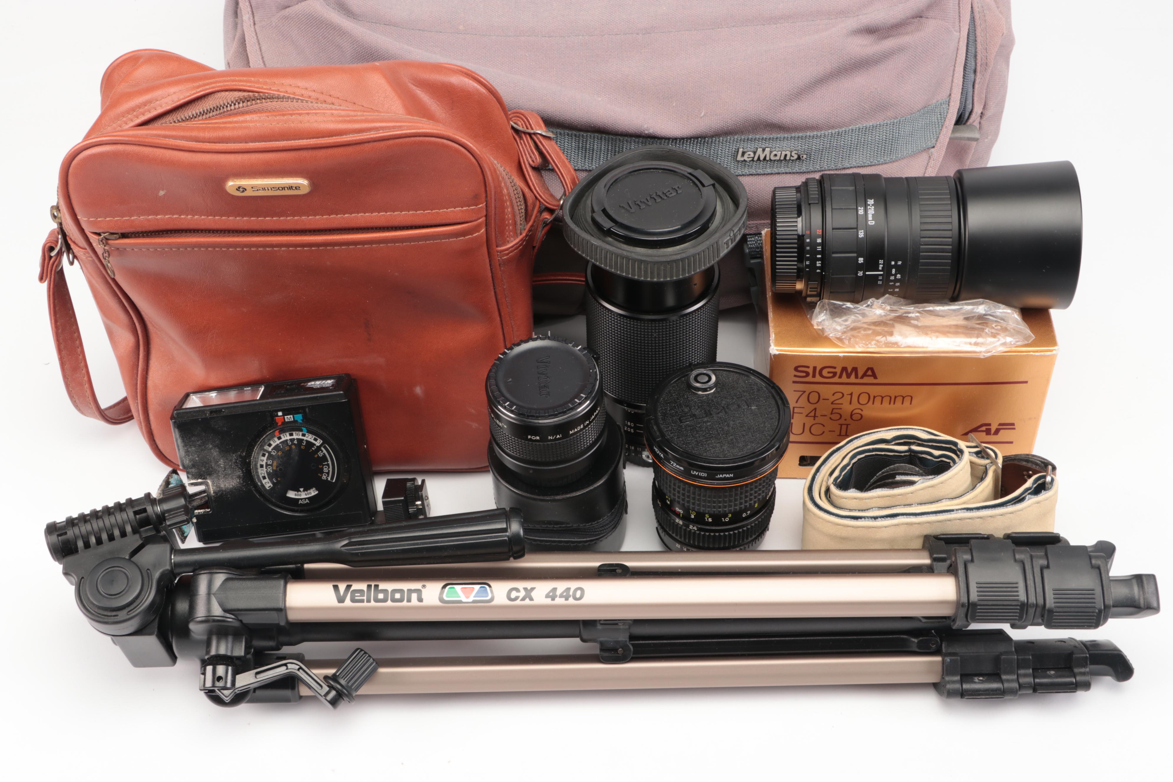 Nikon FE with MD-12 Motor Drive with Other Camera and Accessories
