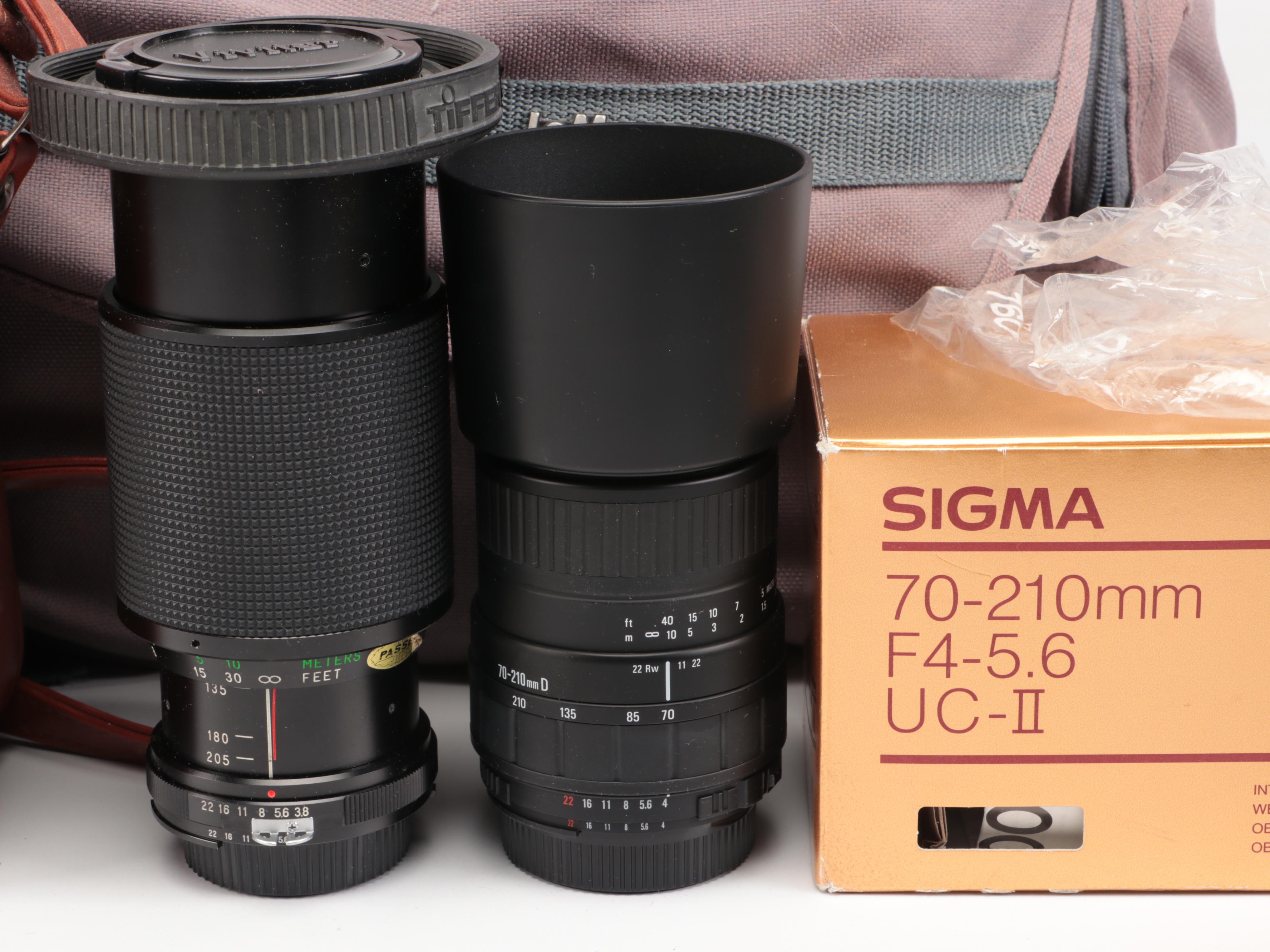 Nikon FE with MD-12 Motor Drive with Other Camera and Accessories