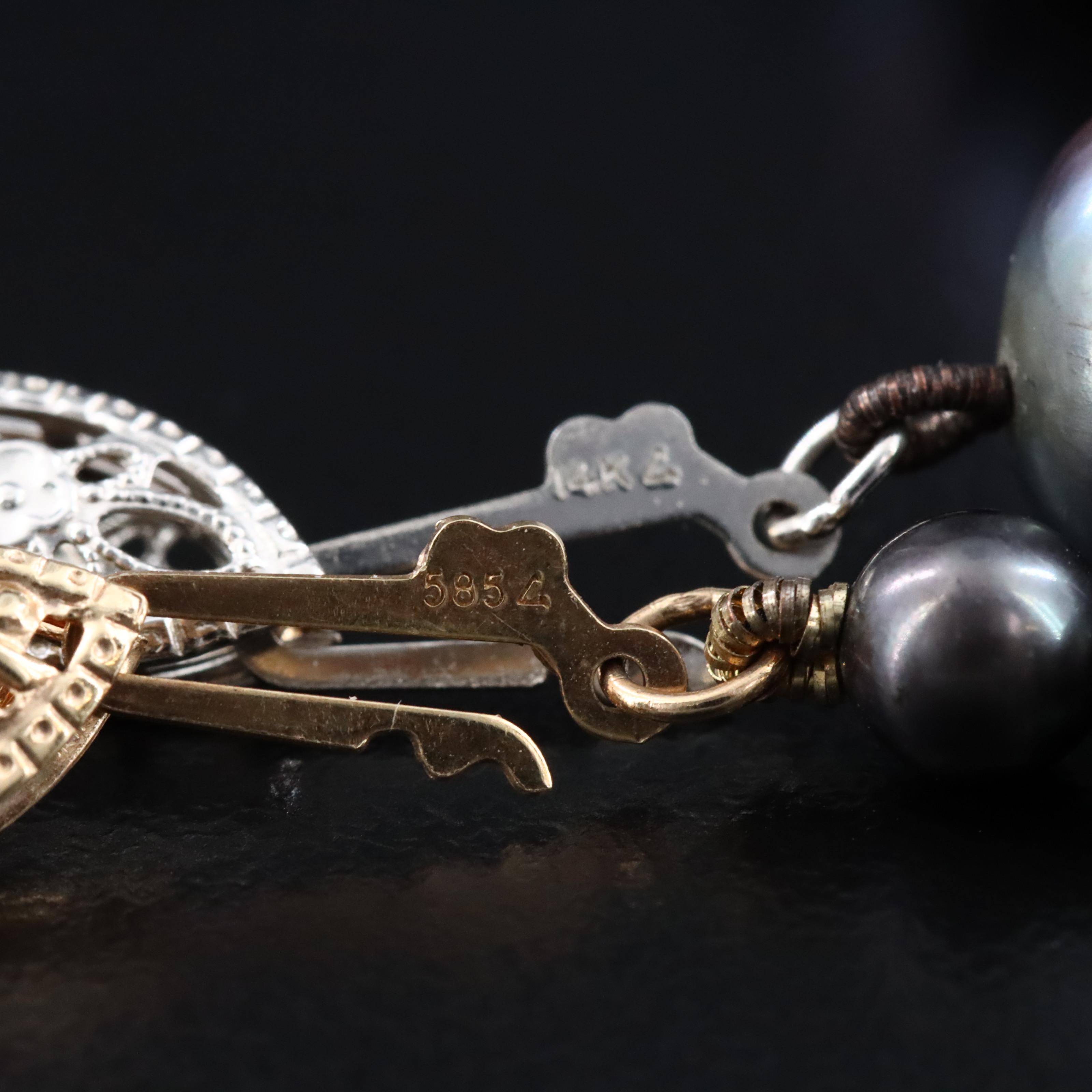 Pearl Necklaces with 14K Clasps Including Diamonds