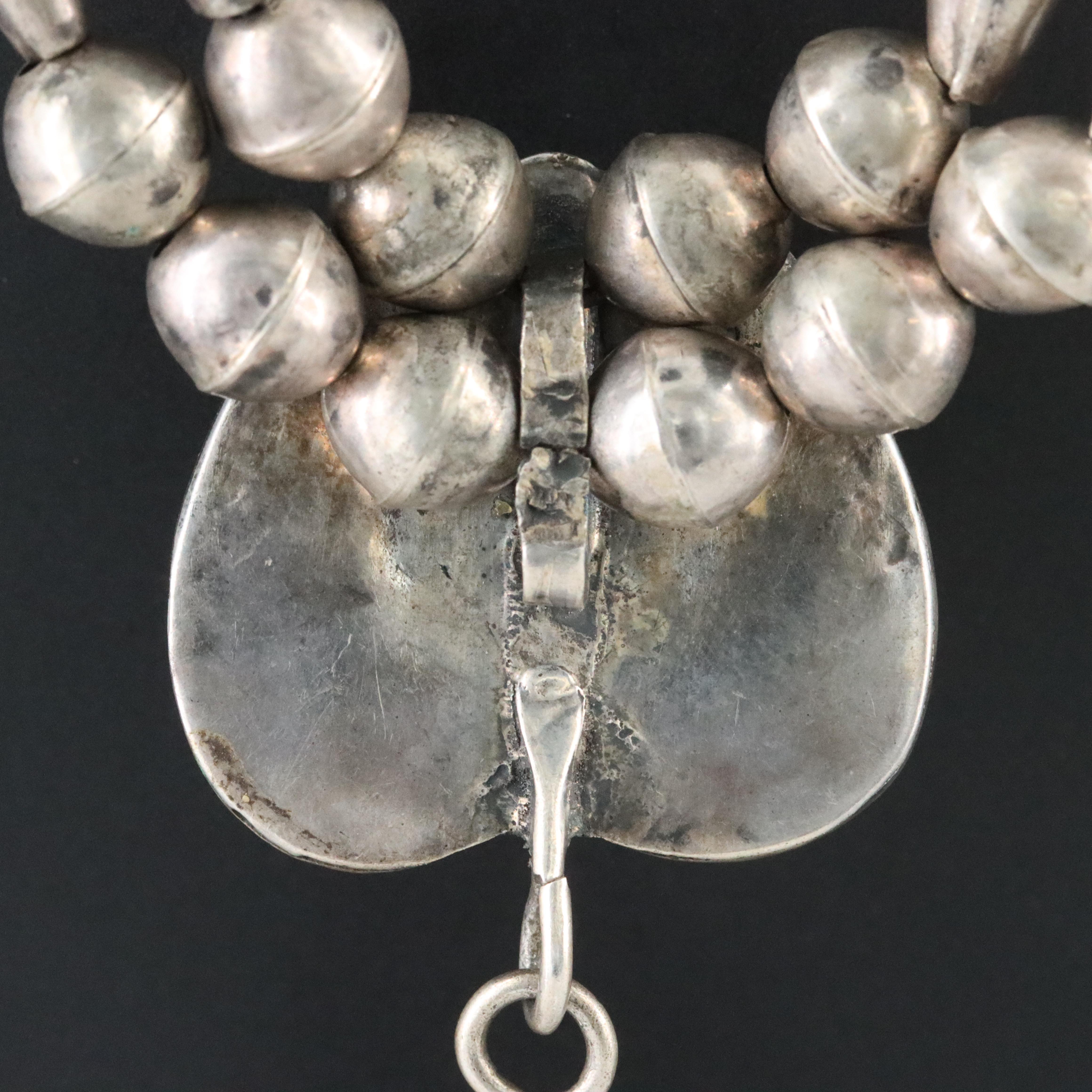 Southwestern Sterling Coral Pendant Necklace