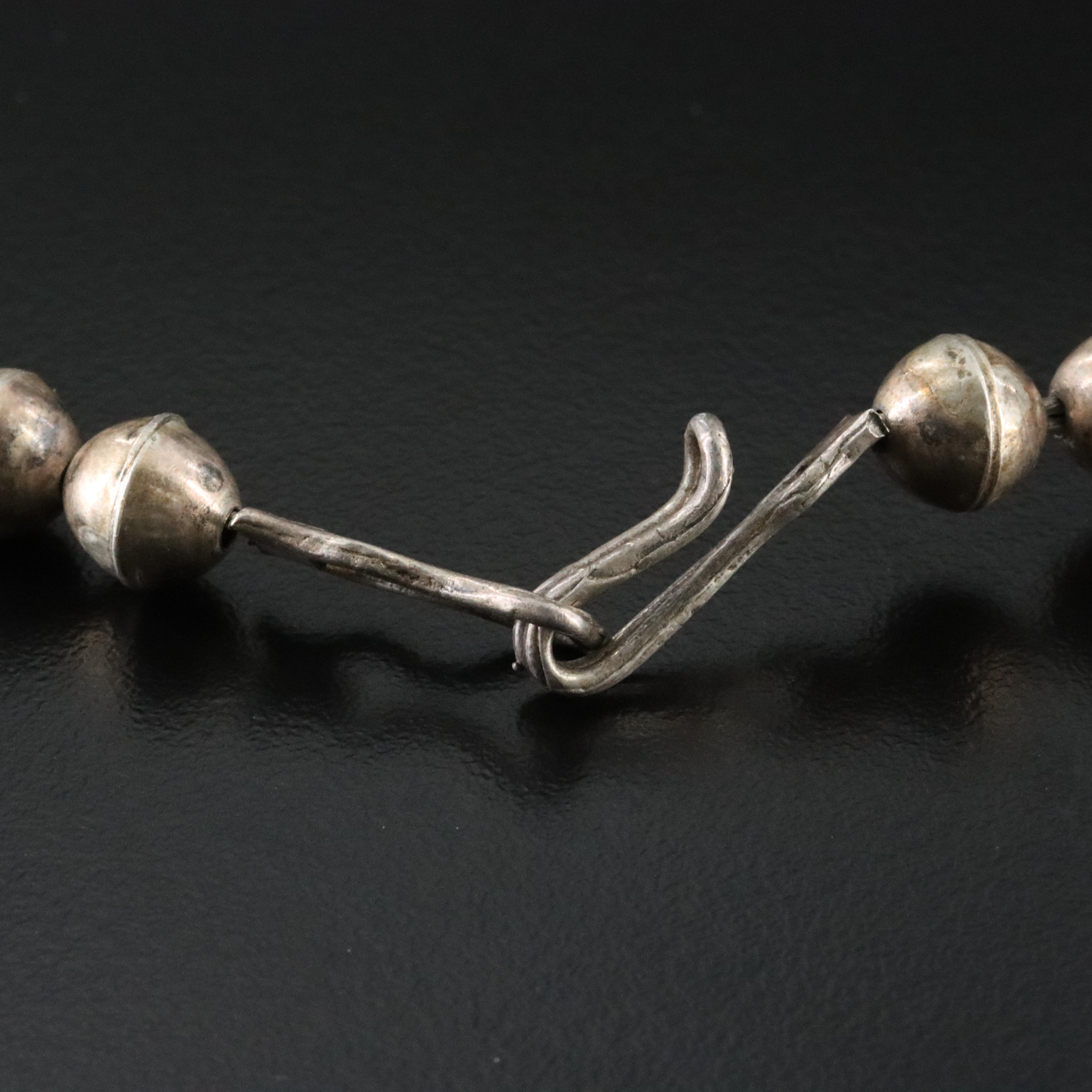 Southwestern Sterling Coral Pendant Necklace