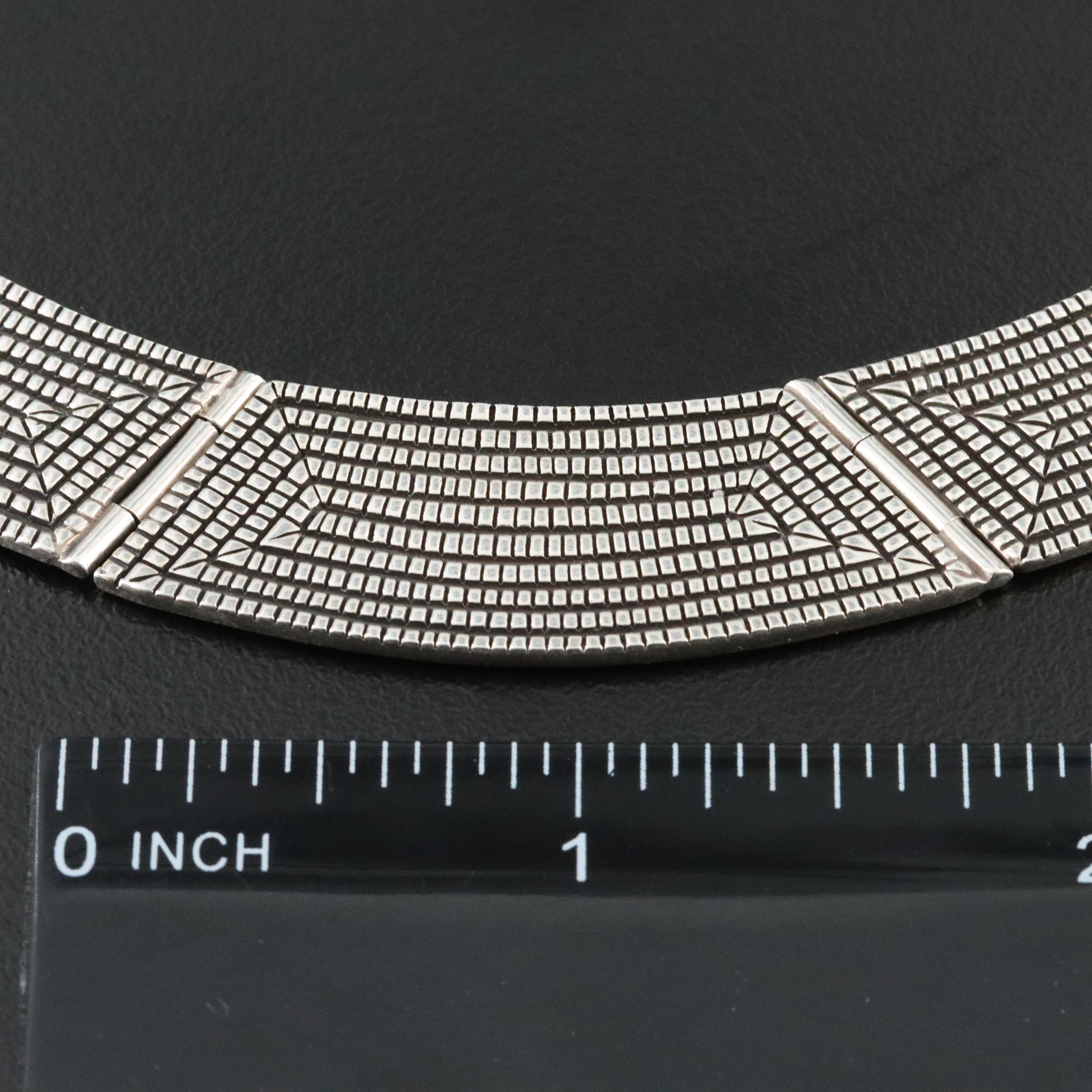 Elgan Tom Navajo Diné Sterling Graduated Panel Necklace