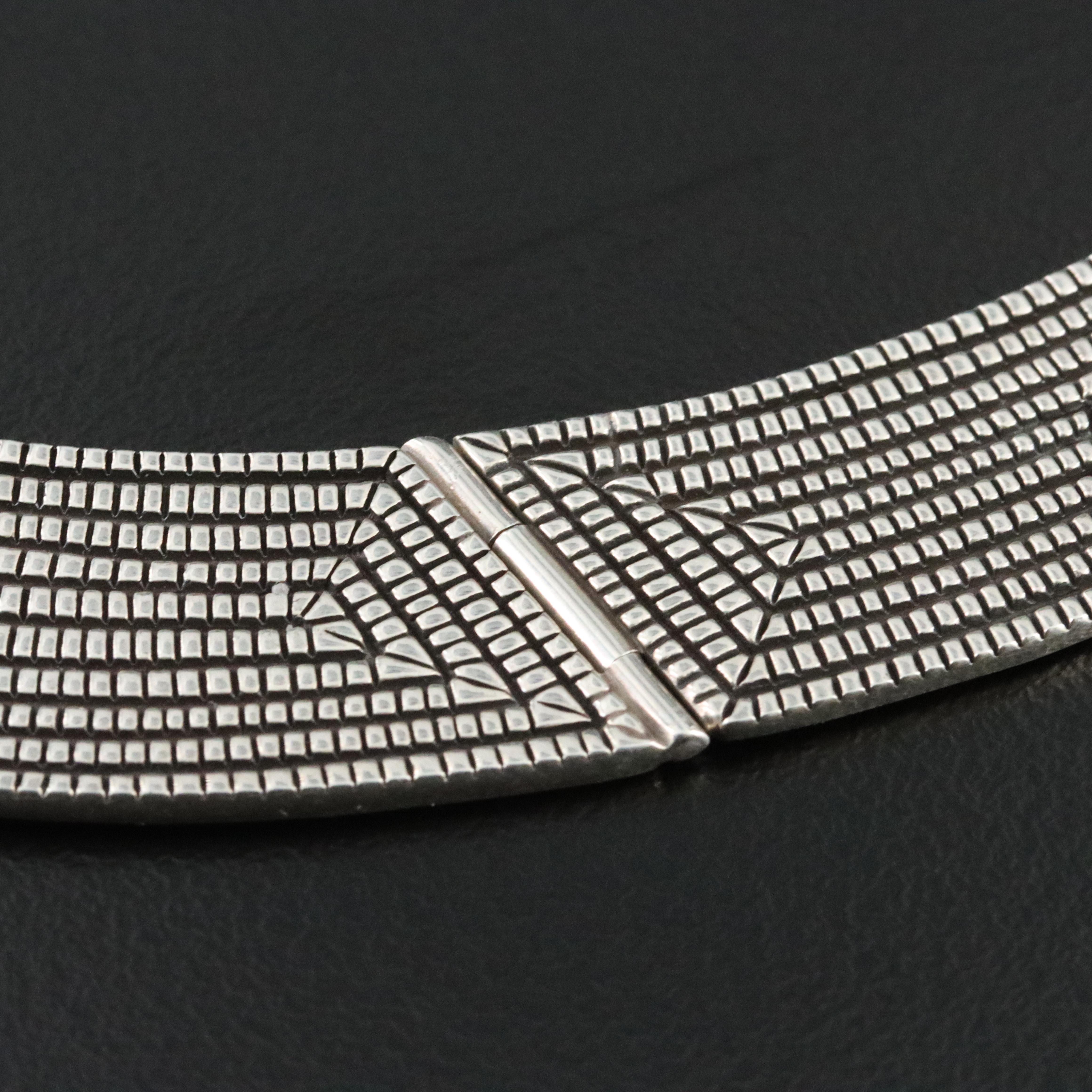 Elgan Tom Navajo Diné Sterling Graduated Panel Necklace