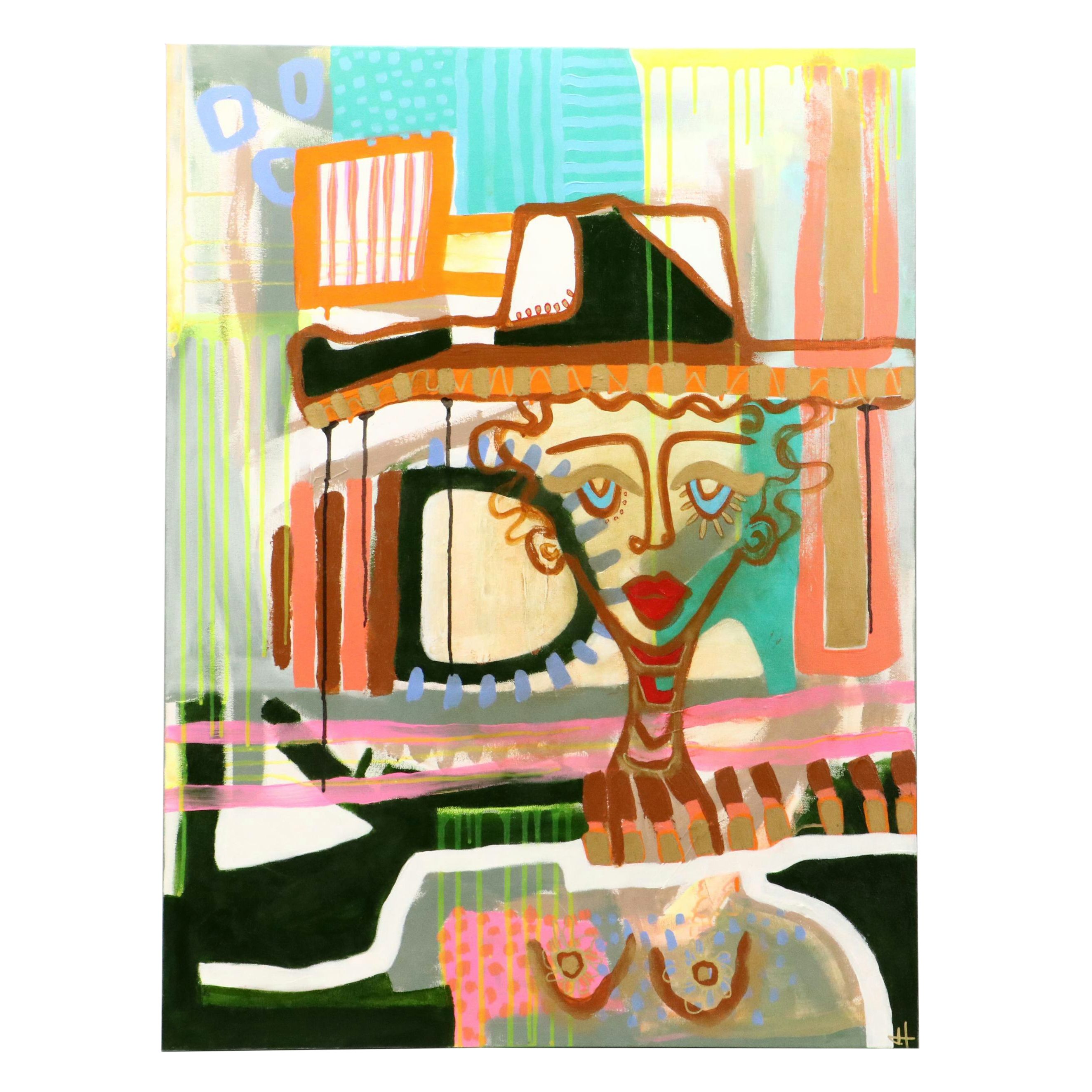 Jordan Howell Acrylic Painting "The Santa Fe Cowgirl," 2024