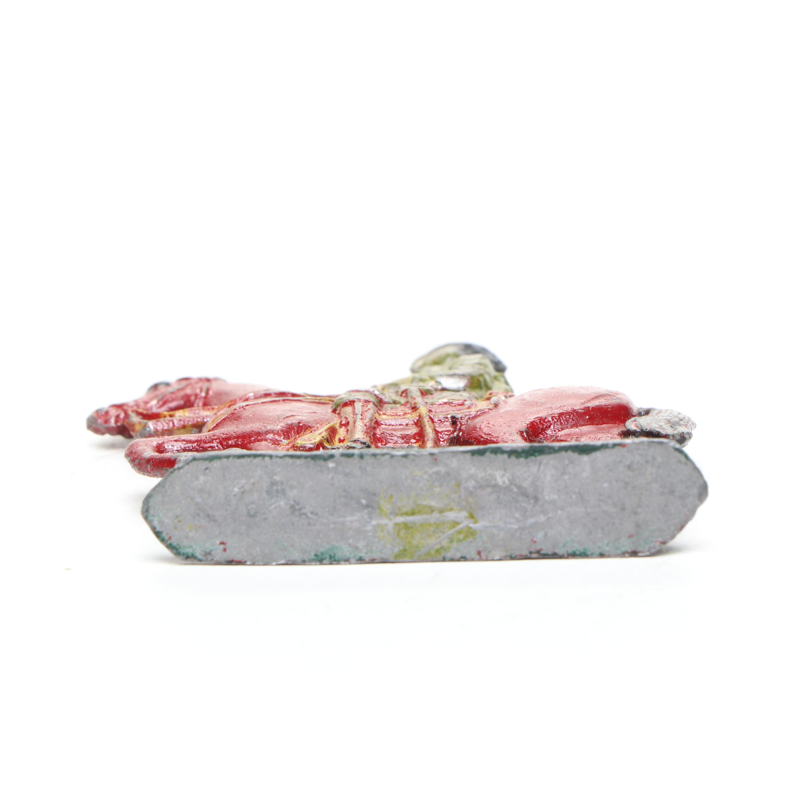 W. Britain Metal Mounted Standard Bearer with Other Toy Solider and Lighter Case