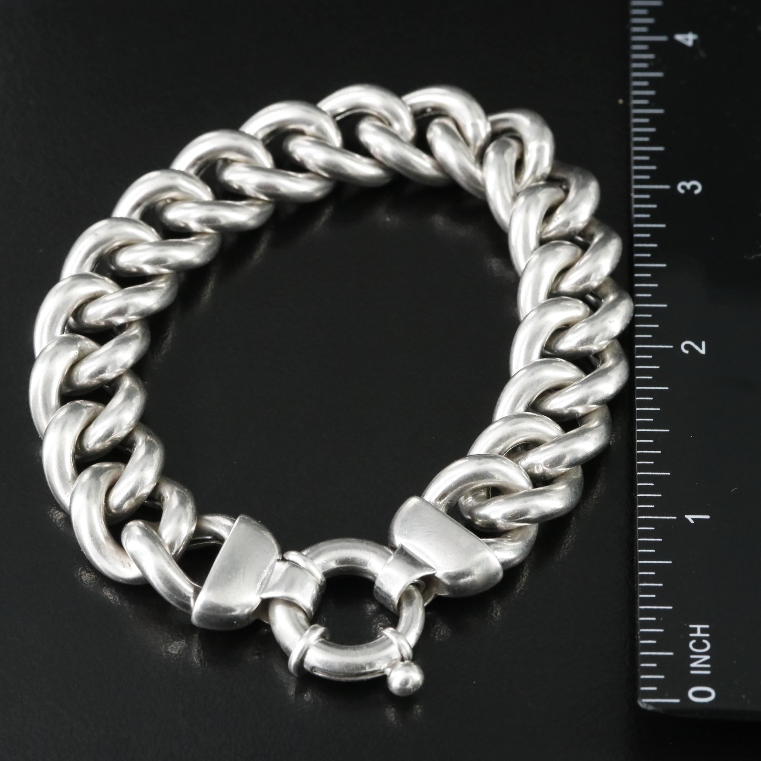Milor Italy Sterling Curb Chain Bracelet