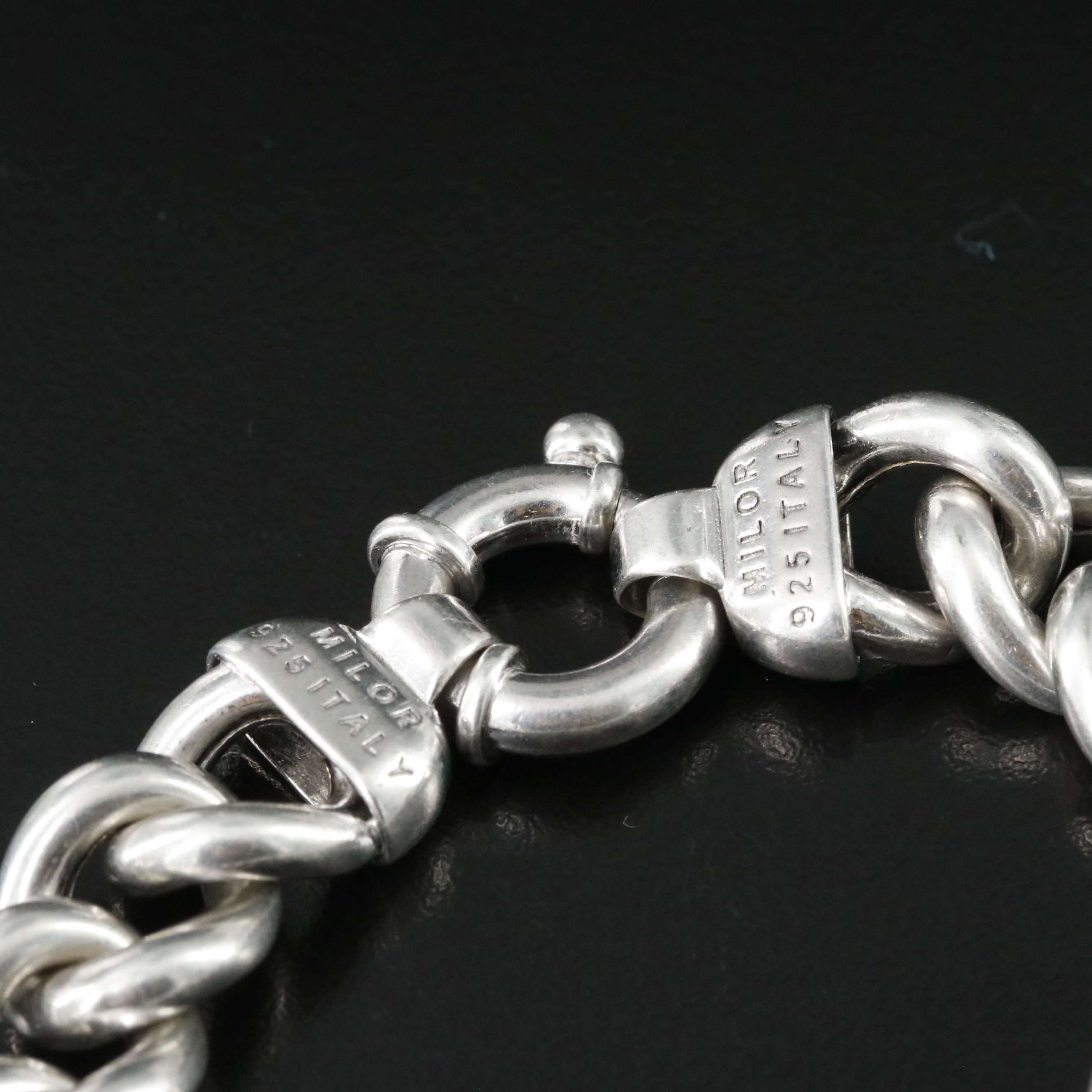 Milor Italy Sterling Curb Chain Bracelet
