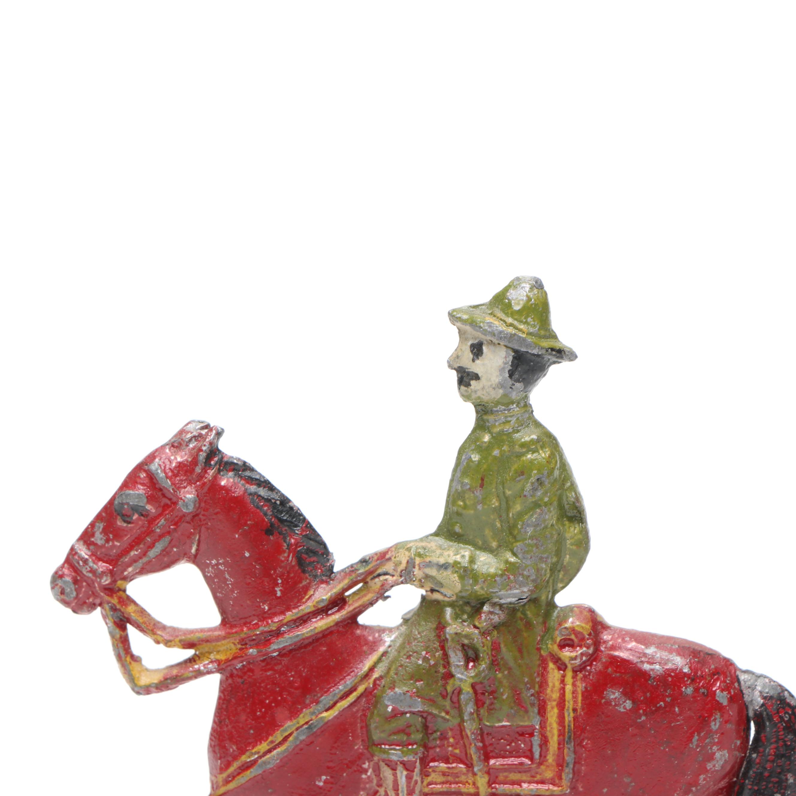 W. Britain Metal Mounted Standard Bearer with Other Toy Solider and Lighter Case