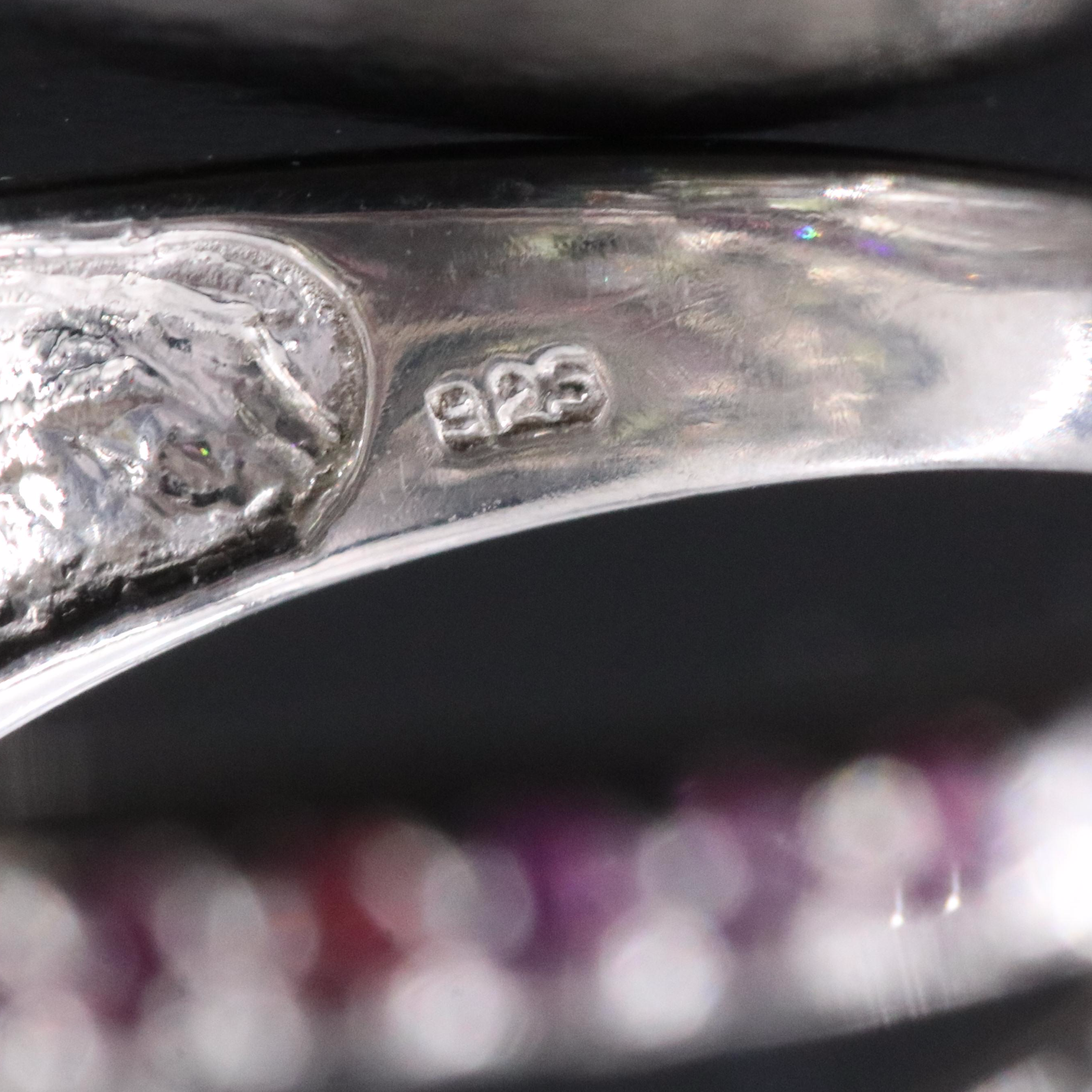 Sterling Peridot and Garnet Bypass Ring