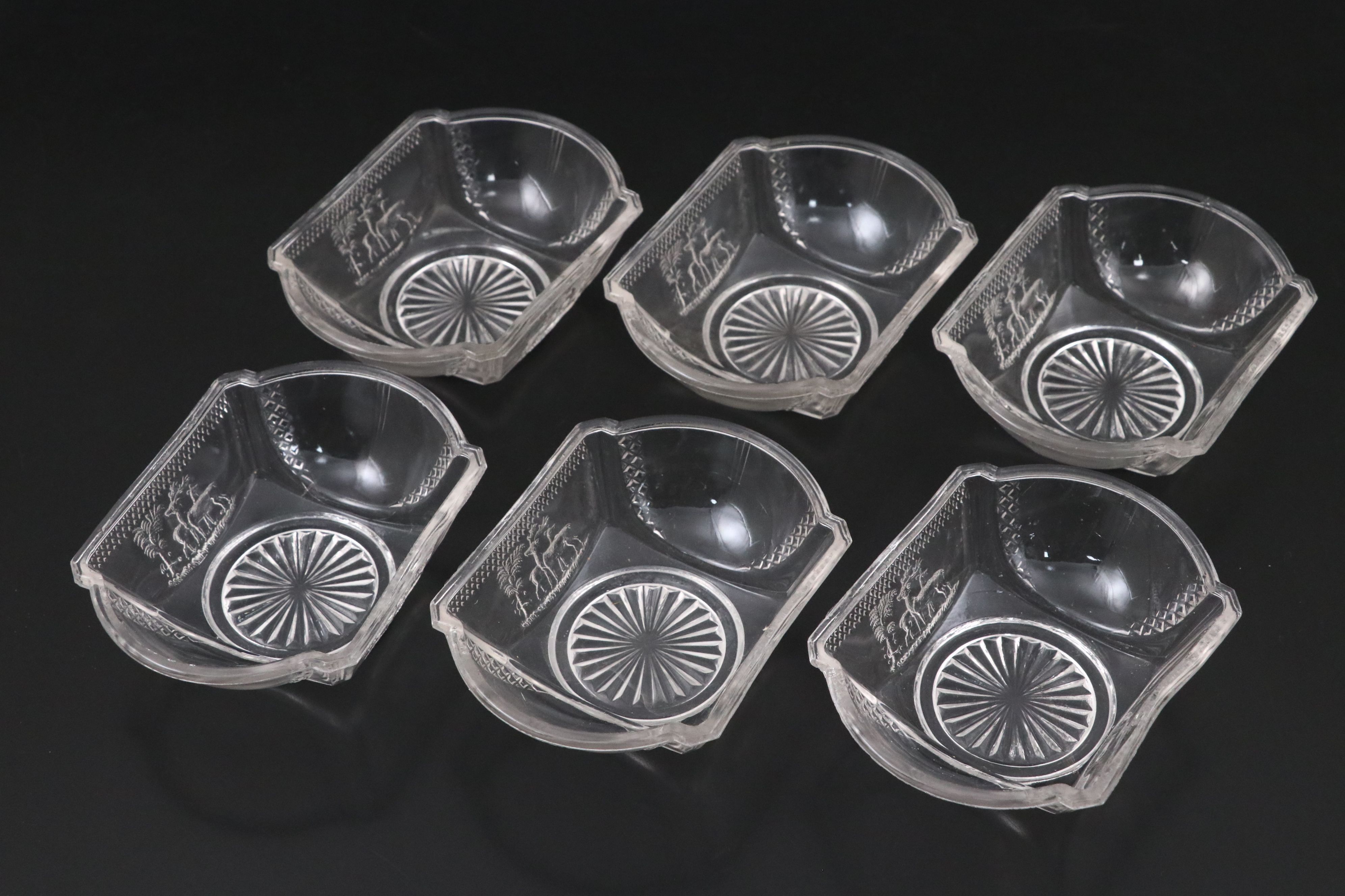EAPG McKee Bros. "Diamond Block" Bread Trays and Berry Bowls, Late 19th Century