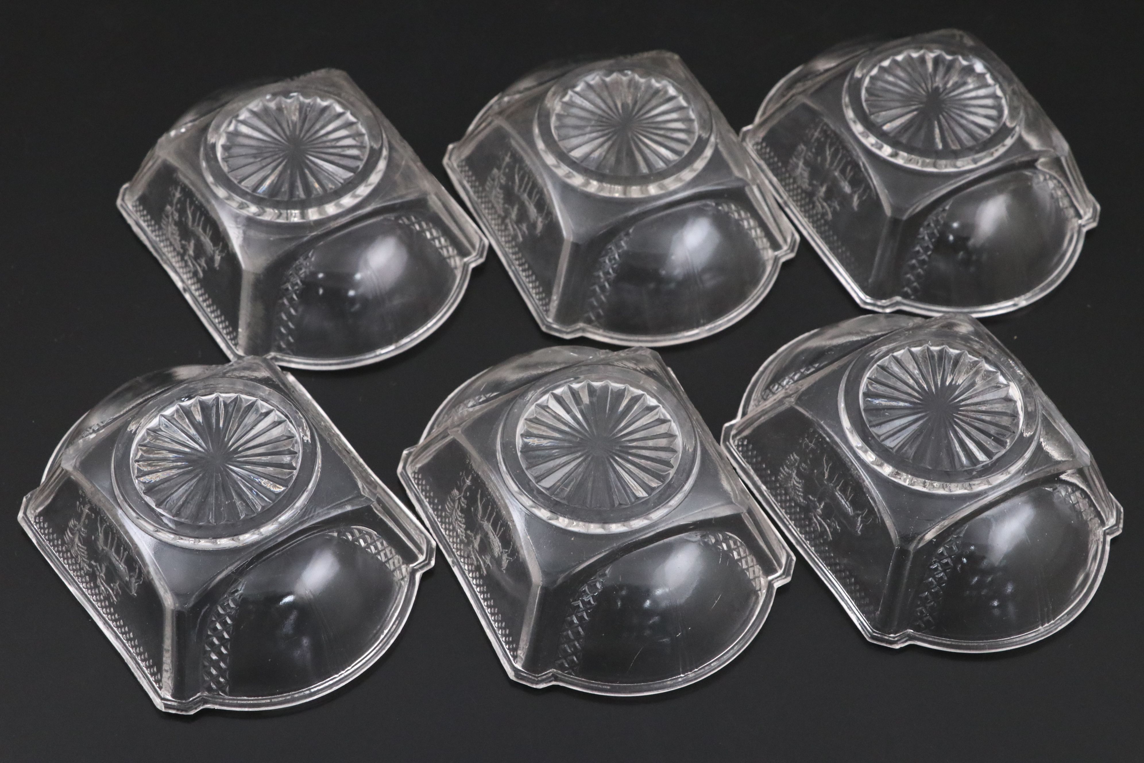 EAPG McKee Bros. "Diamond Block" Bread Trays and Berry Bowls, Late 19th Century