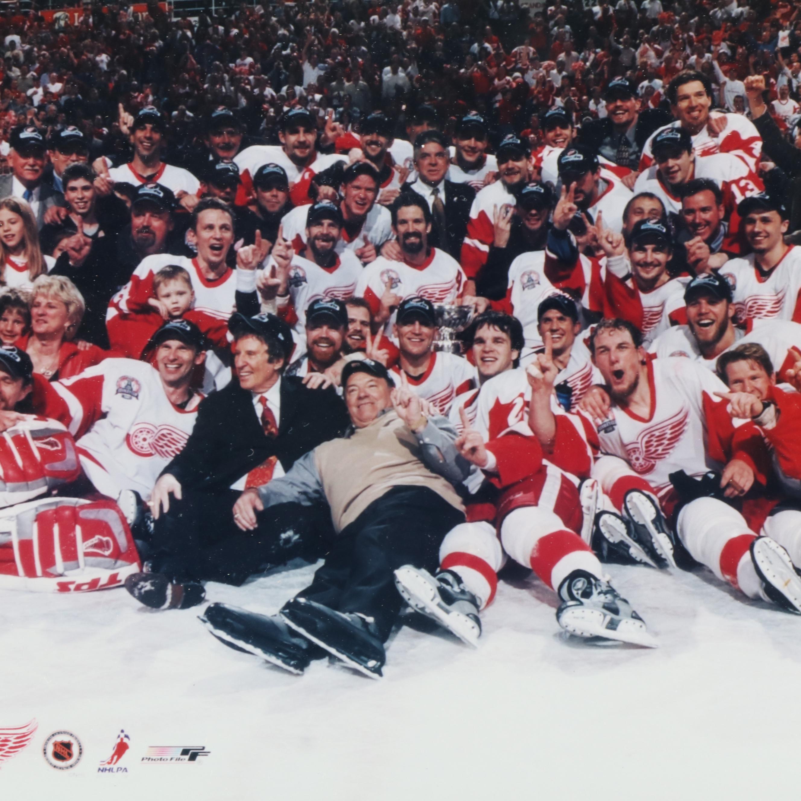 Five Framed Detroit Red Wings Hockey Prints