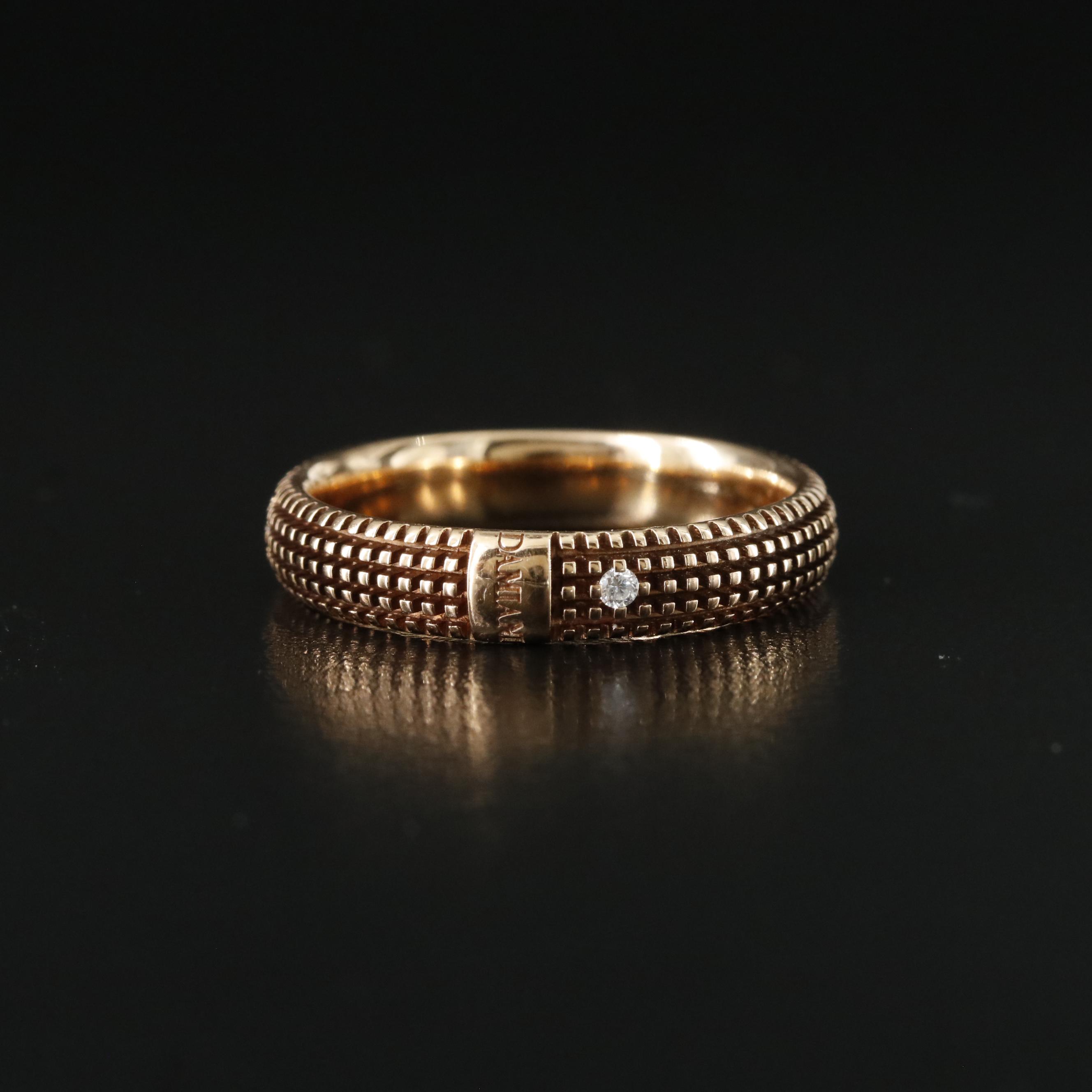 Damiani 18K Rose Gold Band with 0.02 CT Diamond Accent