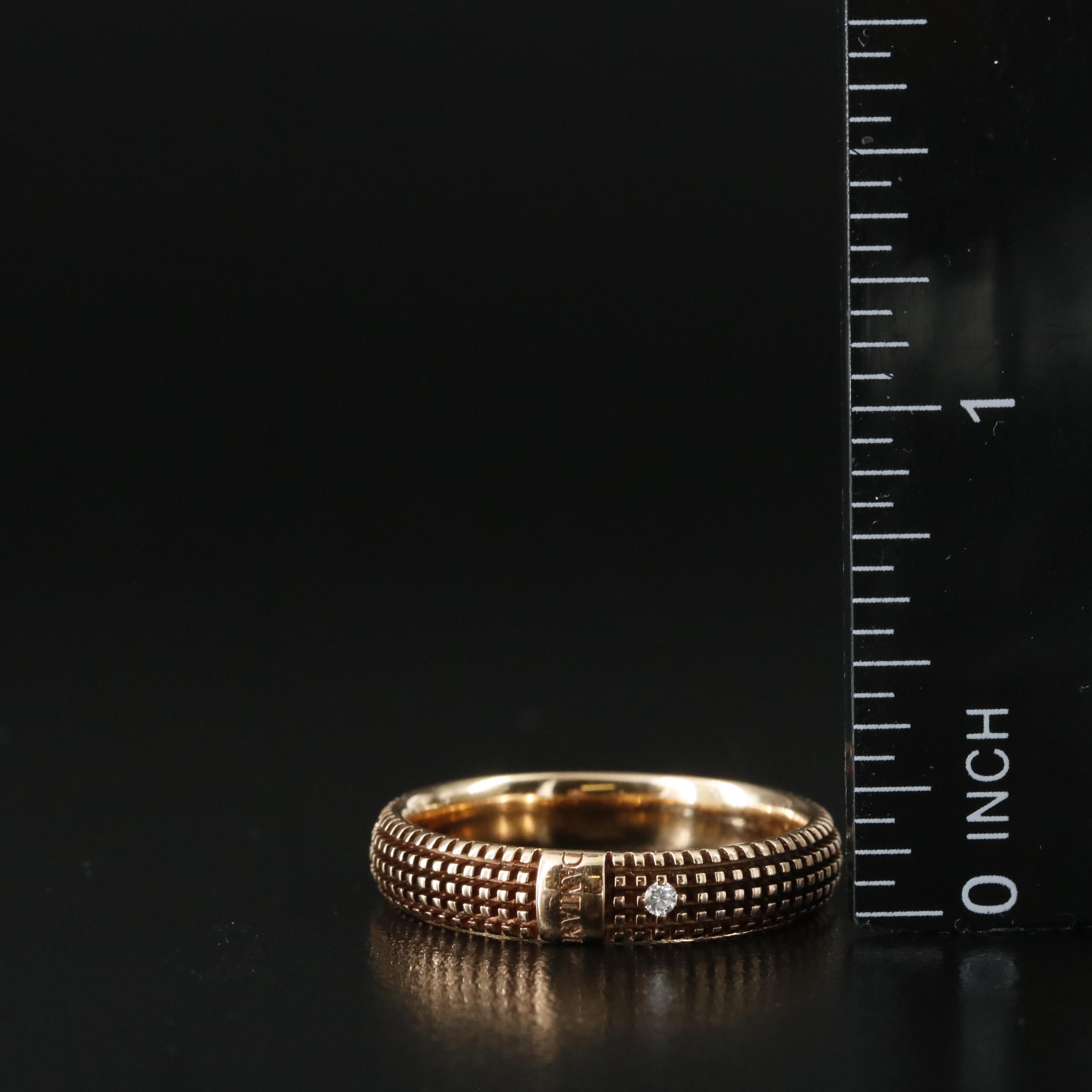Damiani 18K Rose Gold Band with 0.02 CT Diamond Accent