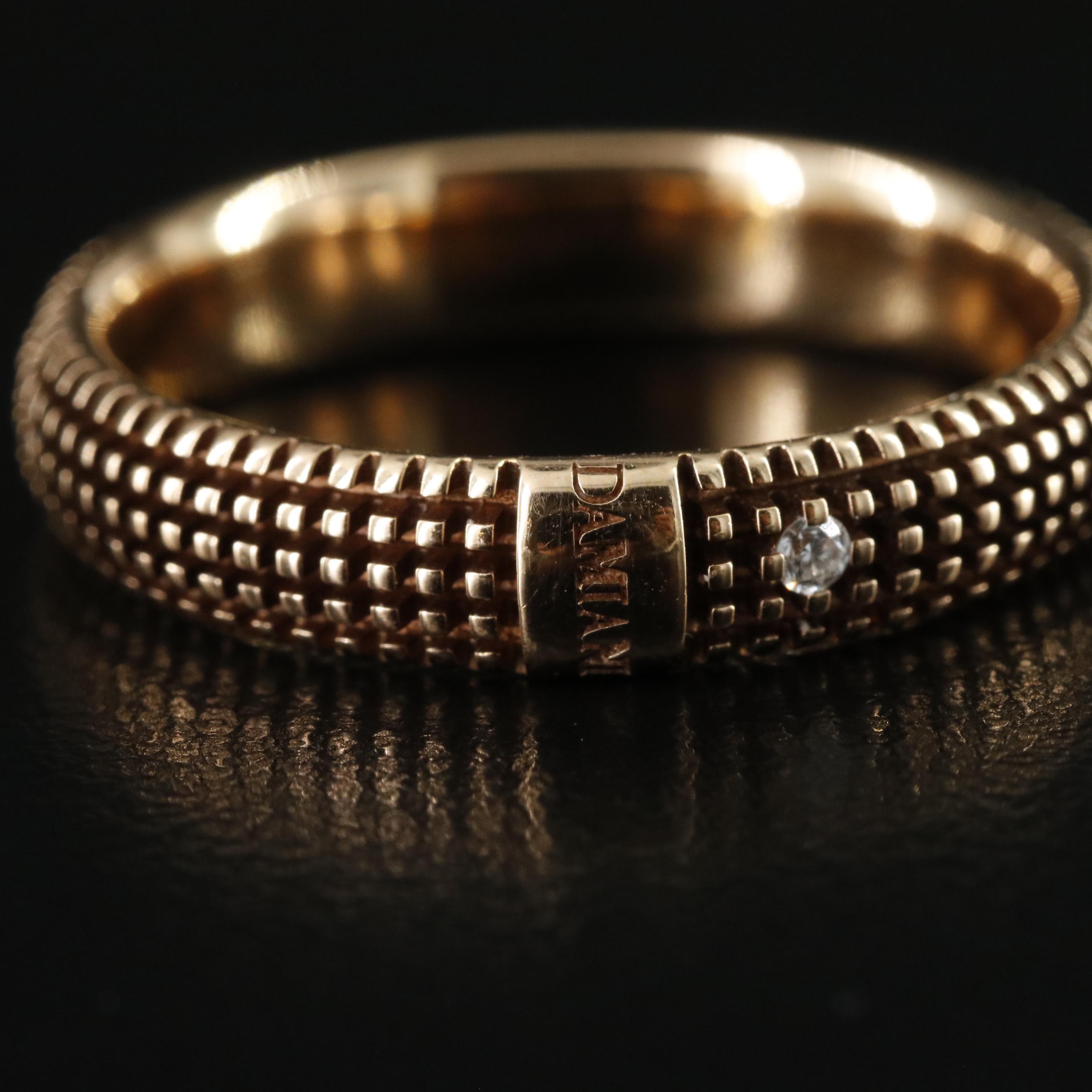 Damiani 18K Rose Gold Band with 0.02 CT Diamond Accent