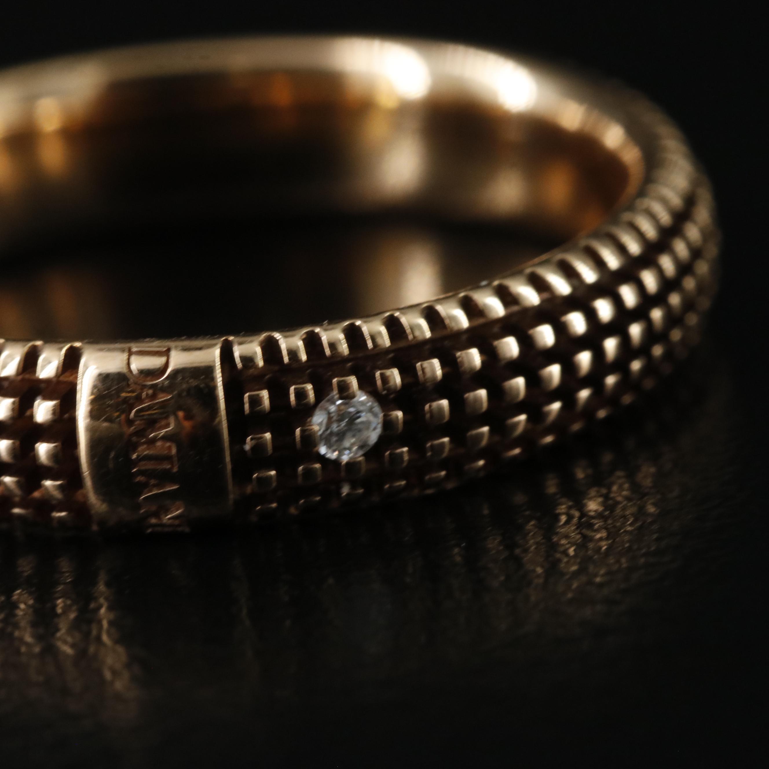 Damiani 18K Rose Gold Band with 0.02 CT Diamond Accent