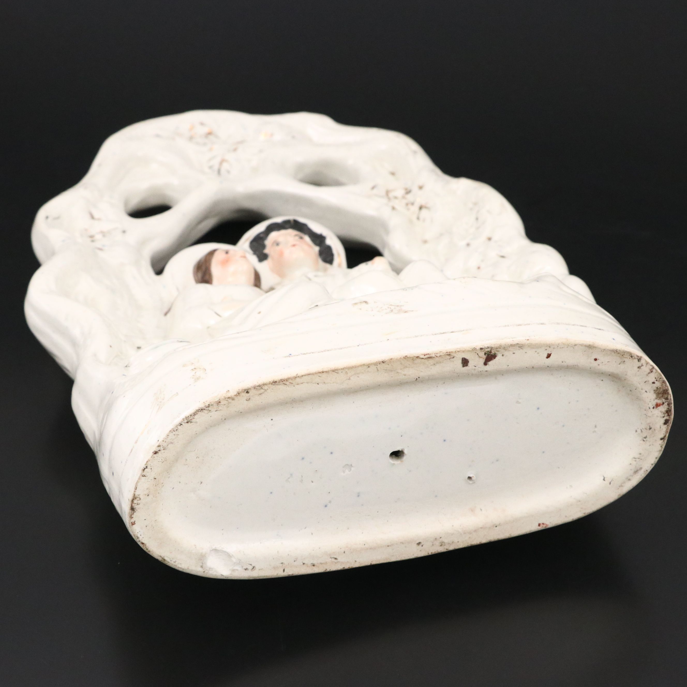 Staffordshire Couple Under Arbor Flatback Figurine, Mid to Late 19th Century