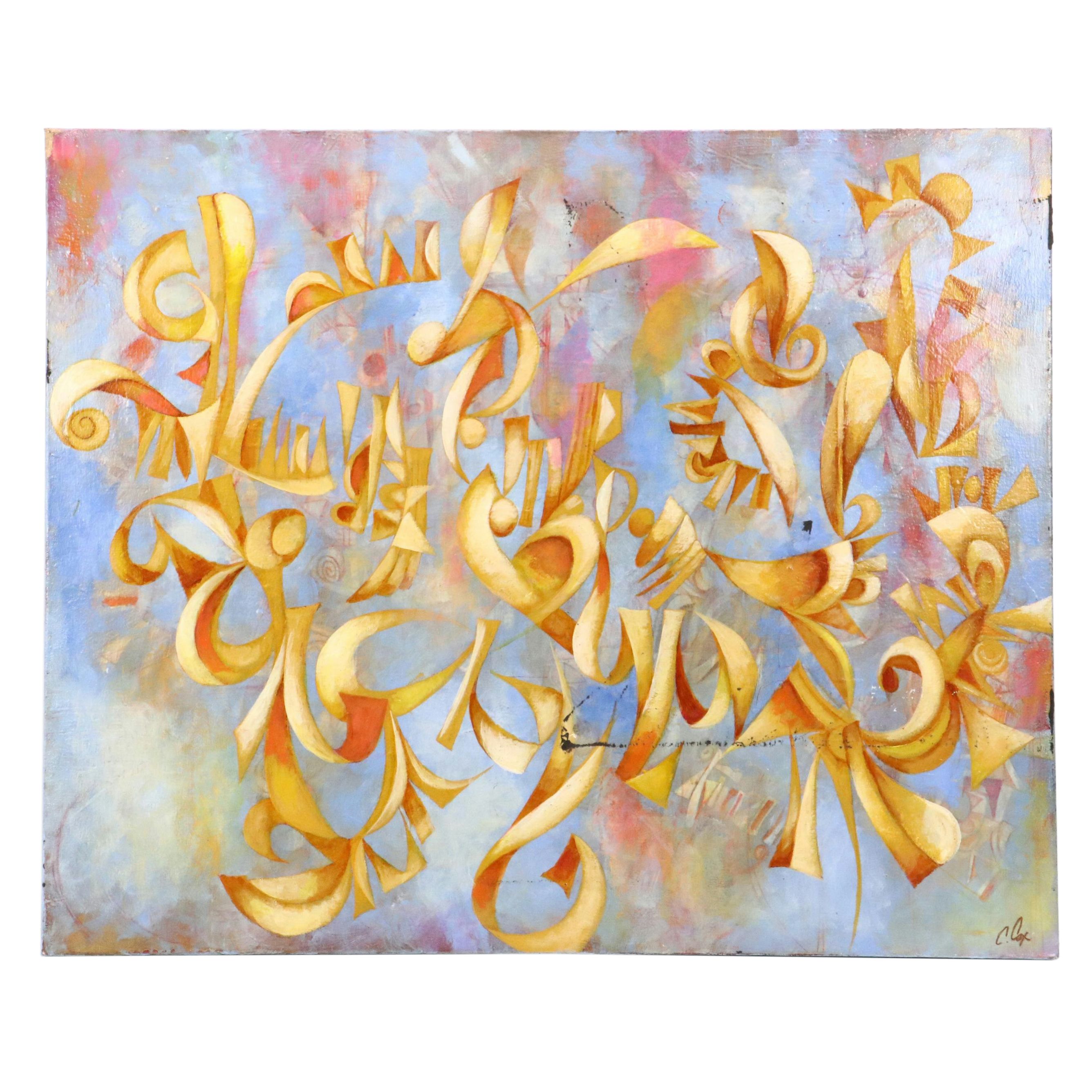 Cedric Michael Cox Abstract Acrylic Painting "Up in the Air No. 3," 2016