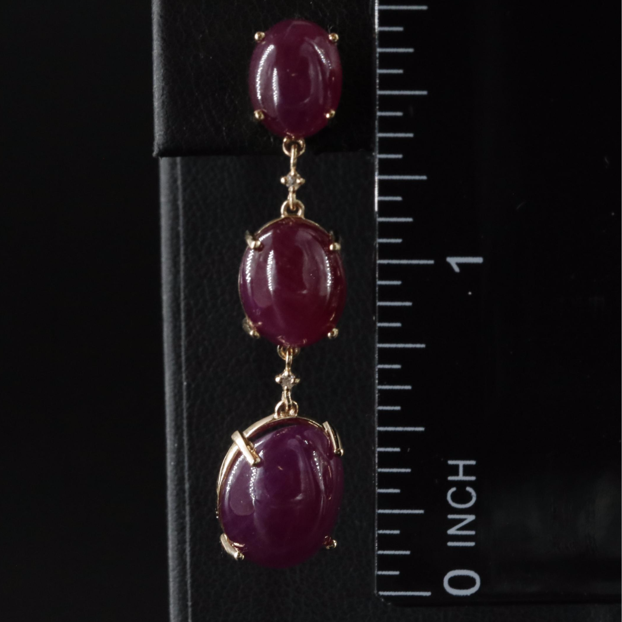 14K Ruby and Diamond Earrings with IGI Jewelry Report