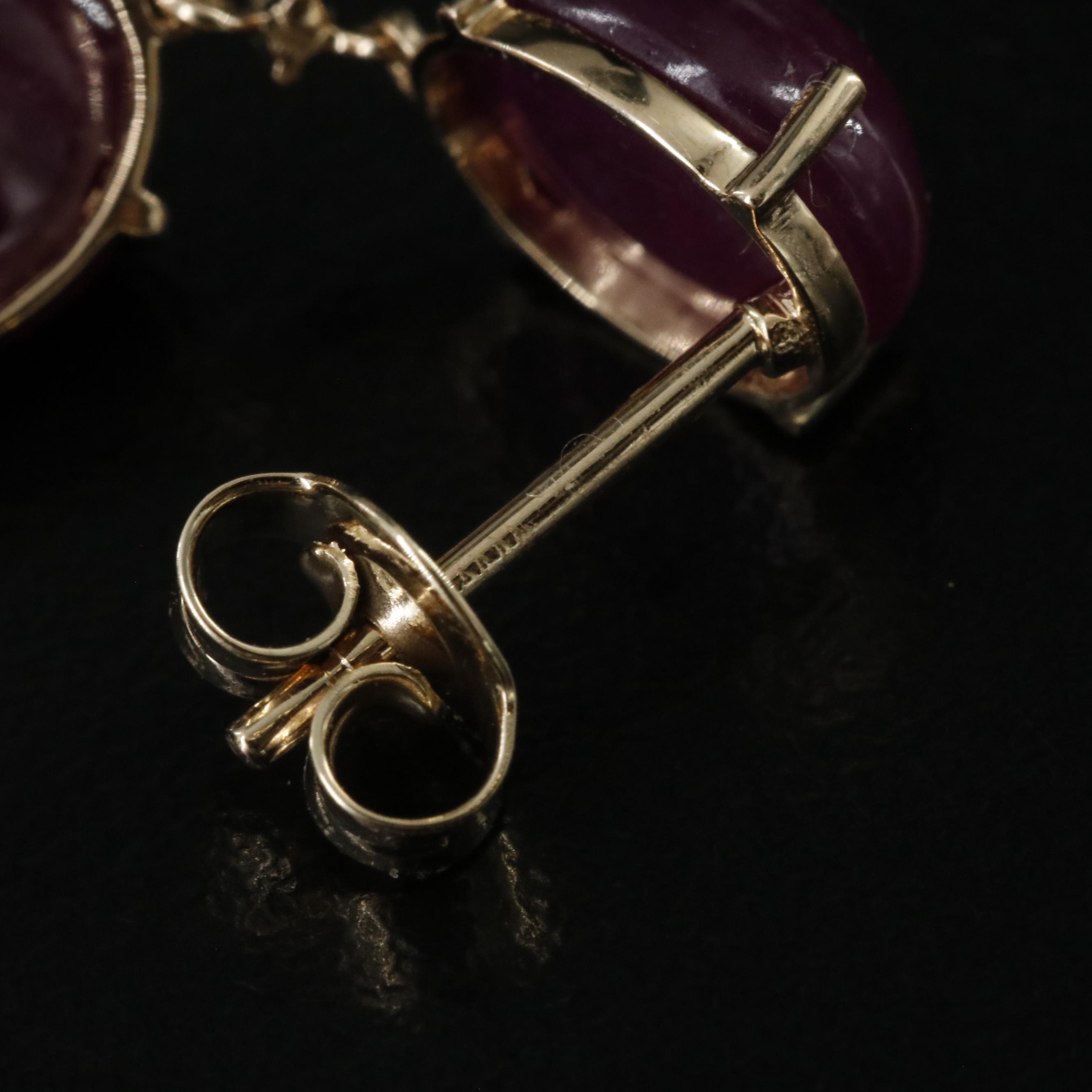 14K Ruby and Diamond Earrings with IGI Jewelry Report