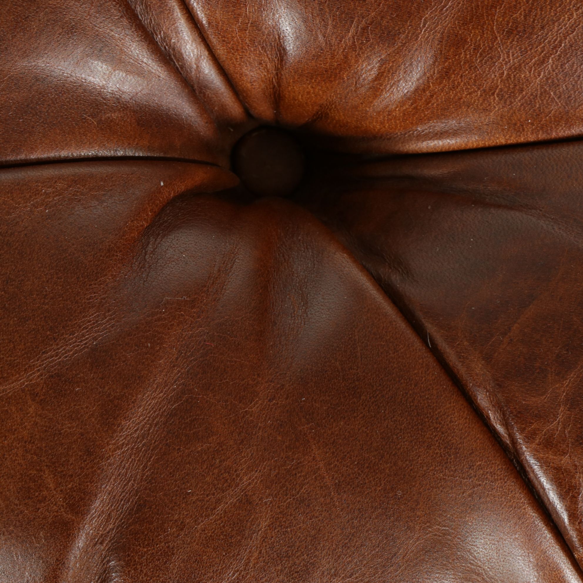 Old Hickory Tannery Large Chesterfield Style Leather Upholstered Sofa