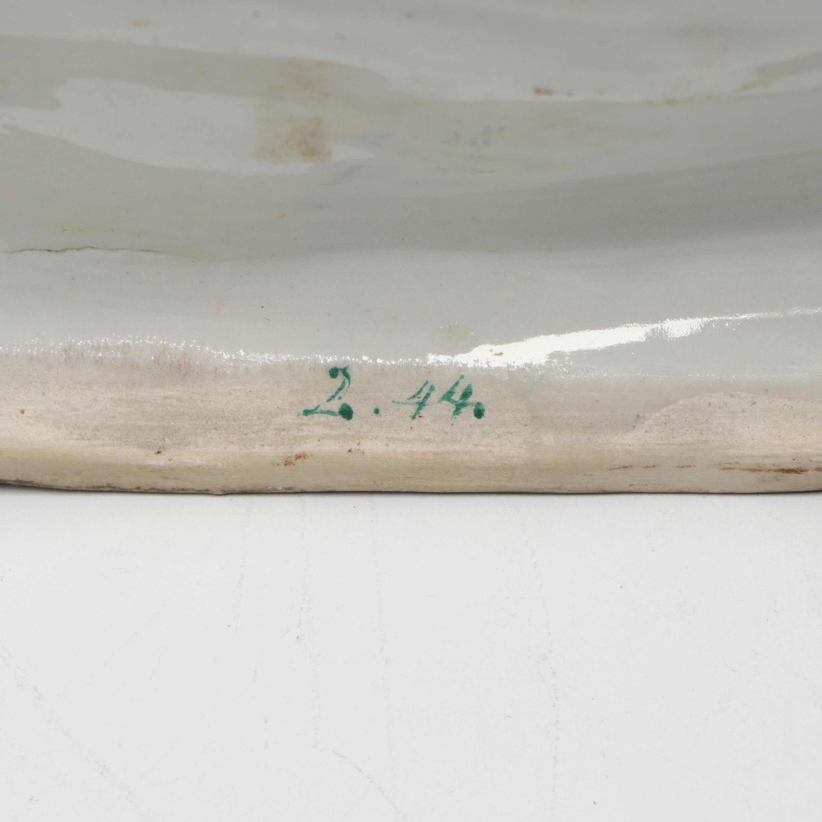 German Victorian Porcelain Dog Head Lidded Inkwell Box, Late 19th Century