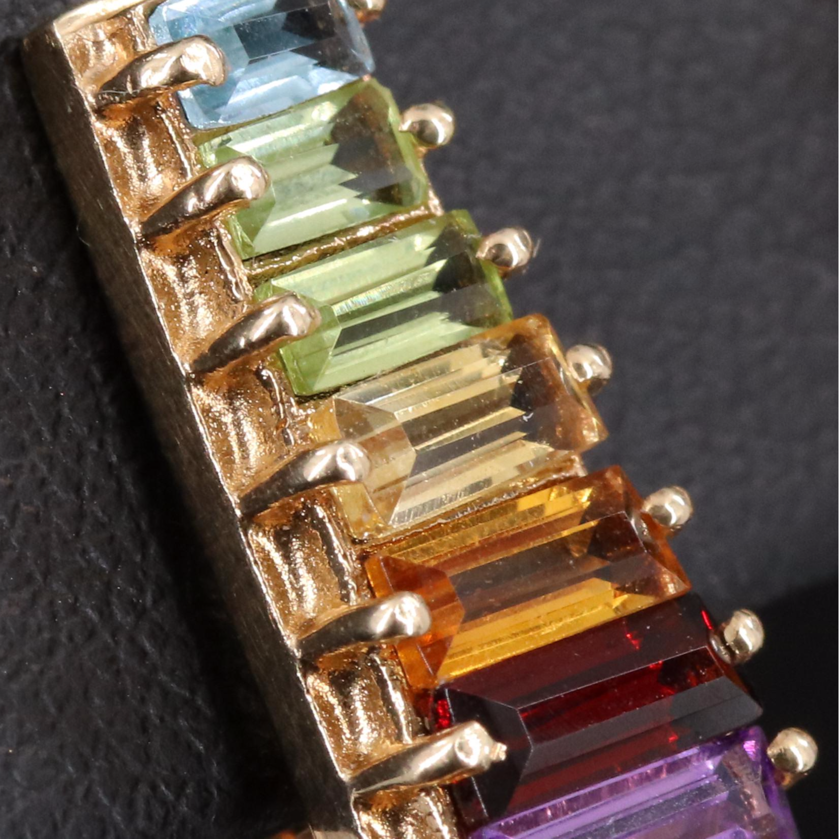 14K Amethyst, Topaz, Peridot, Citrine and Garnet Earrings