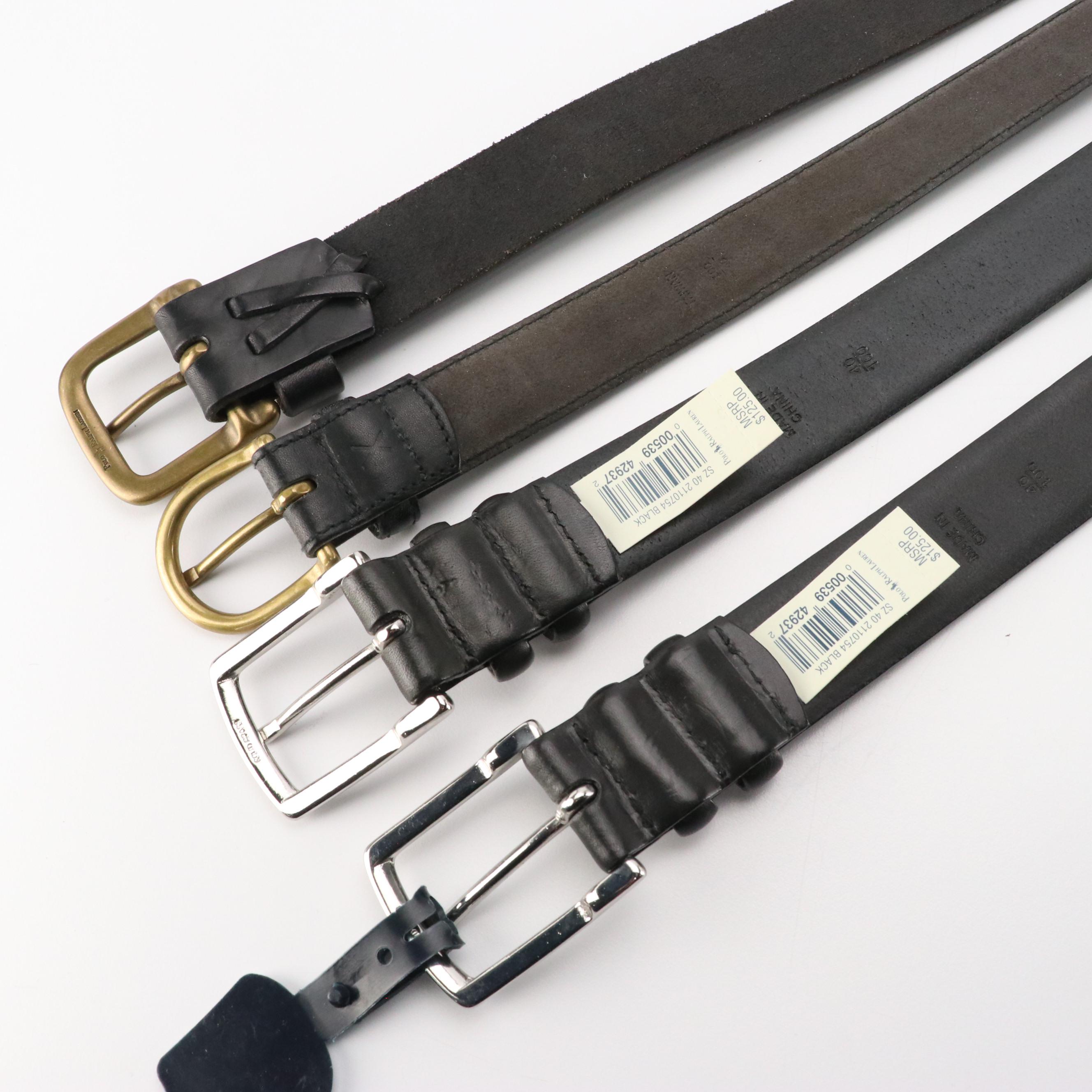 Men's Collection of Leather Belts from Polo Ralph Lauren, Bally, L'Aiglon & More