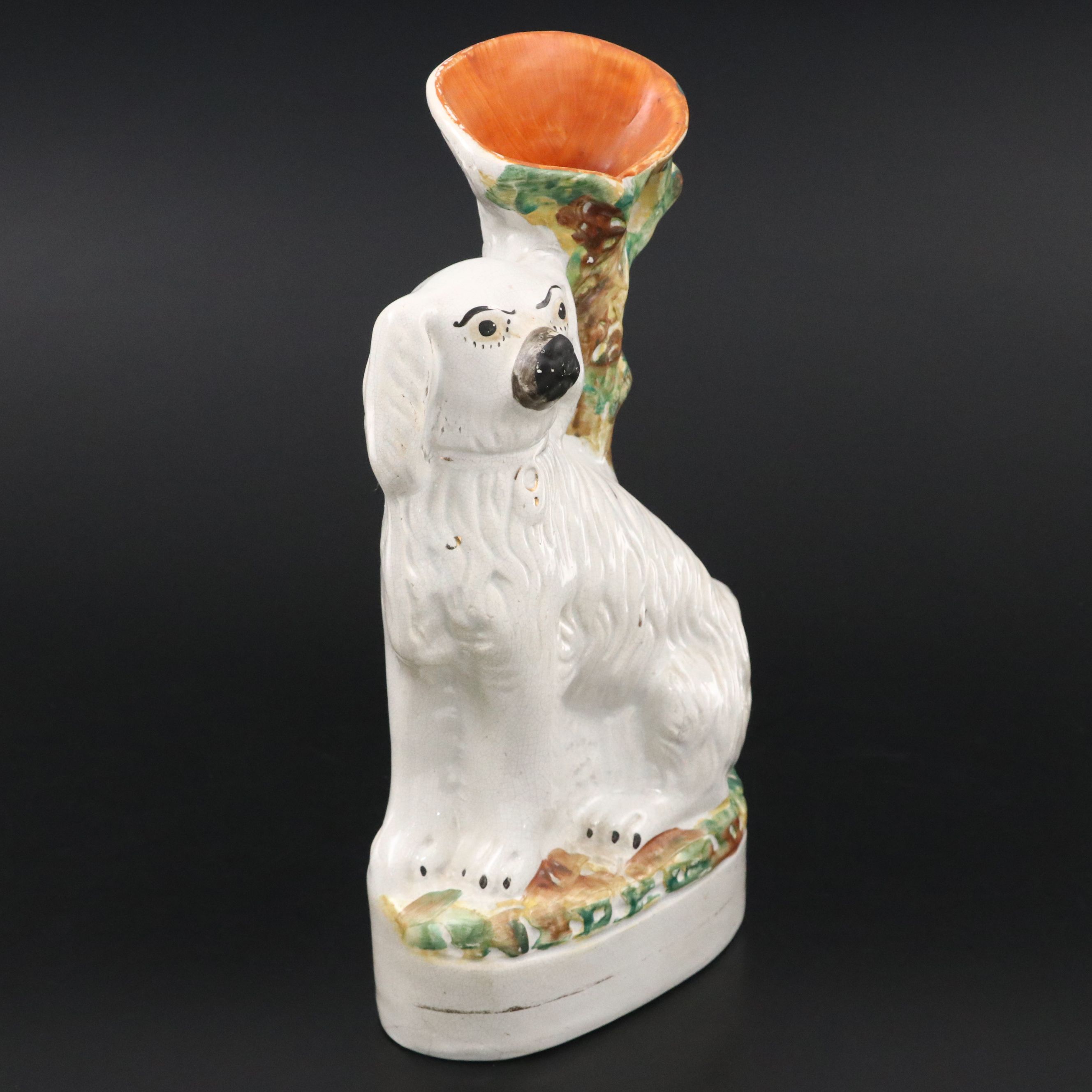 Staffordshire Spaniel Spill Vase, Late 19th Century