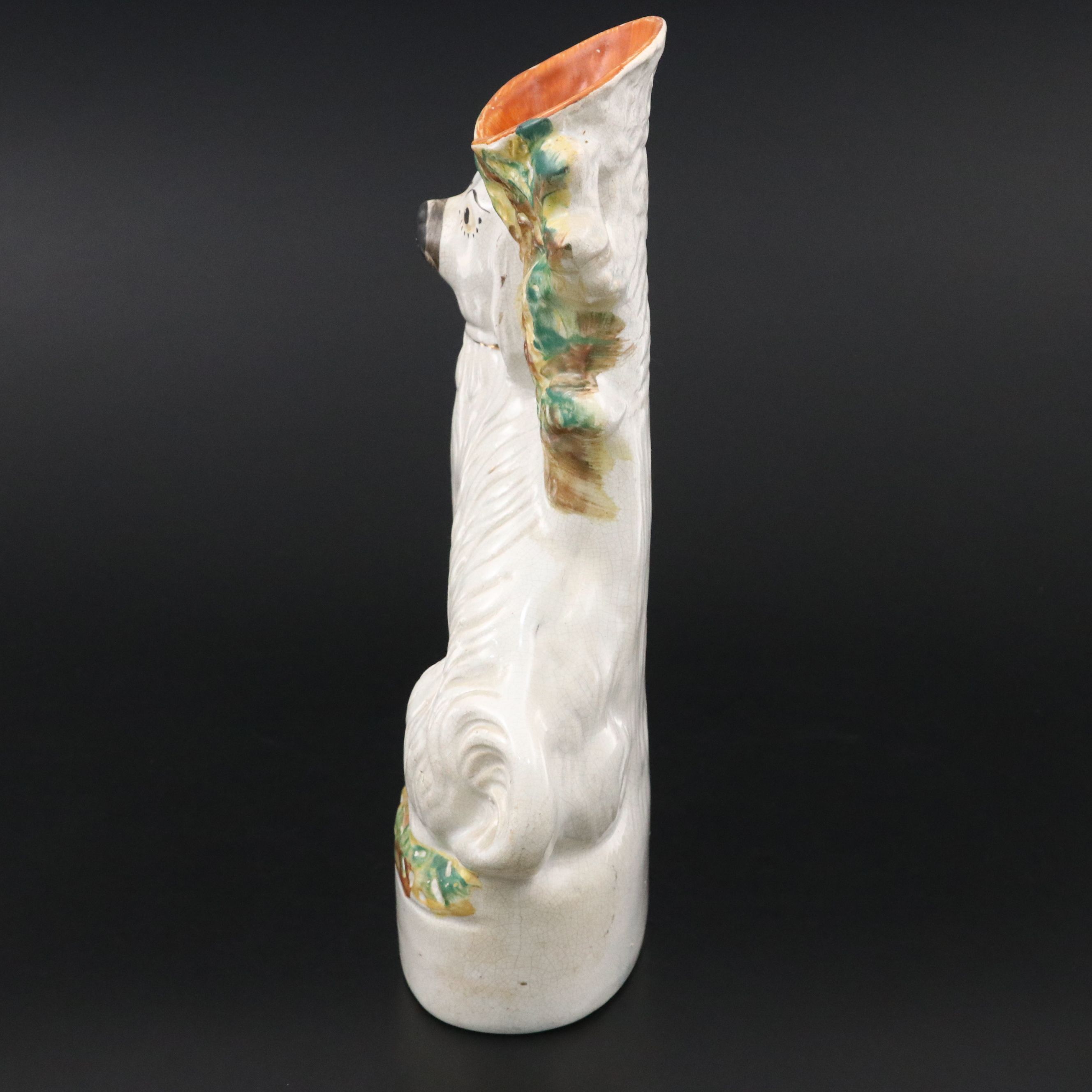 Staffordshire Spaniel Spill Vase, Late 19th Century