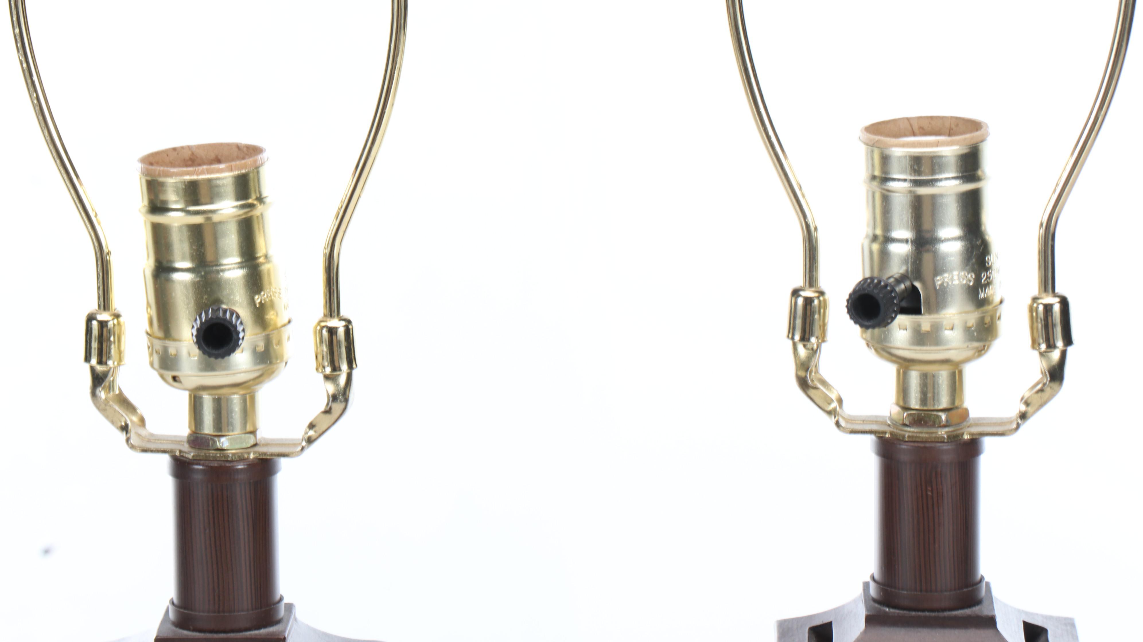 Art Nouveau Style Plastic Table Lamp with Black Fabric Shade