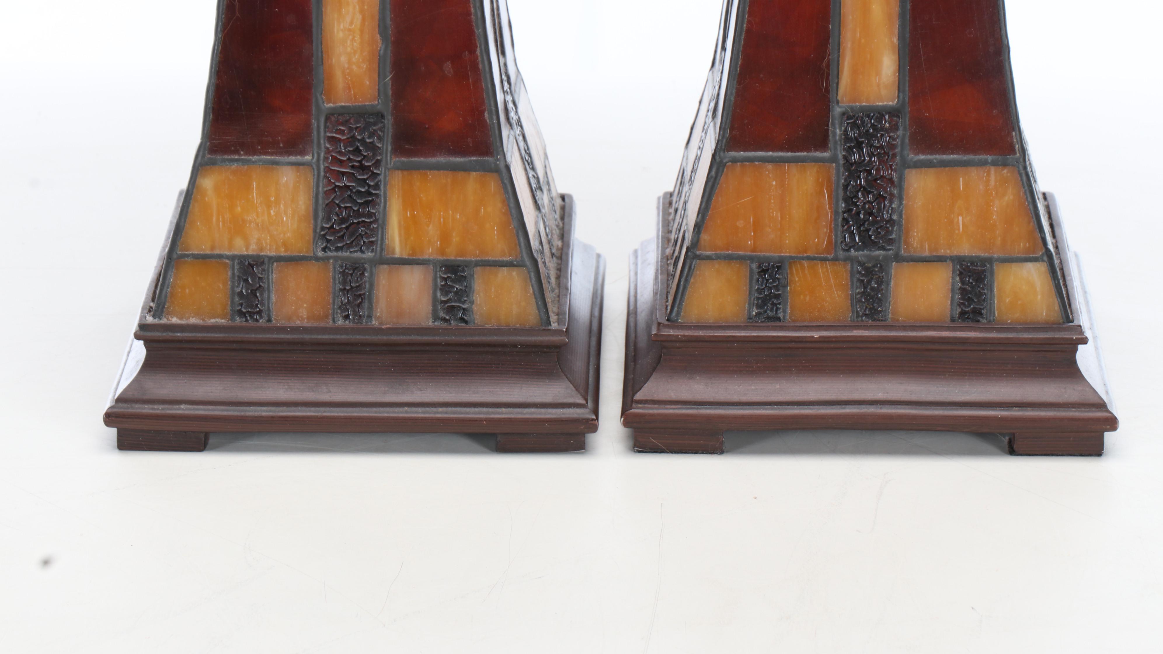 Art Nouveau Style Plastic Table Lamp with Black Fabric Shade