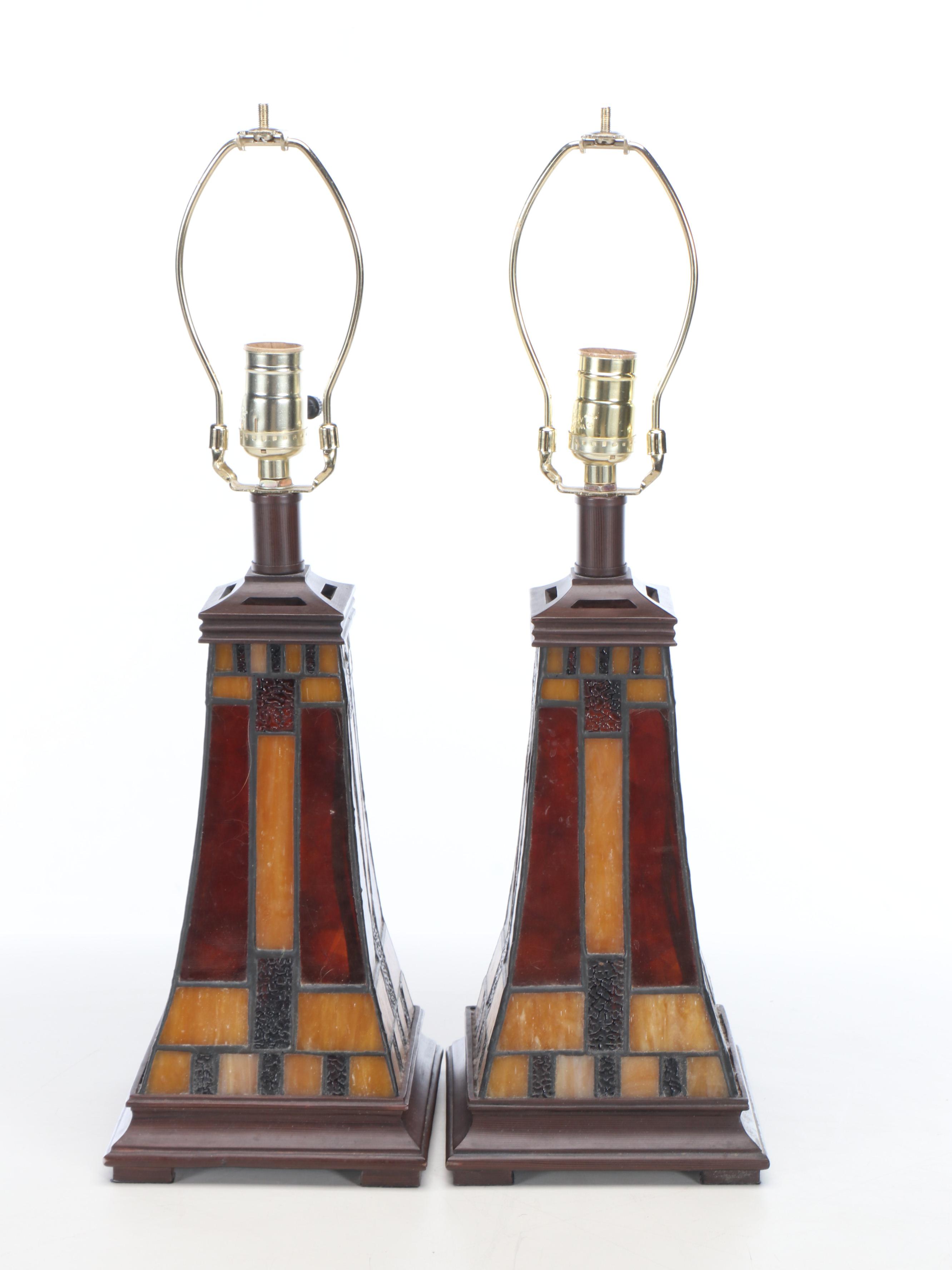 Art Nouveau Style Plastic Table Lamp with Black Fabric Shade