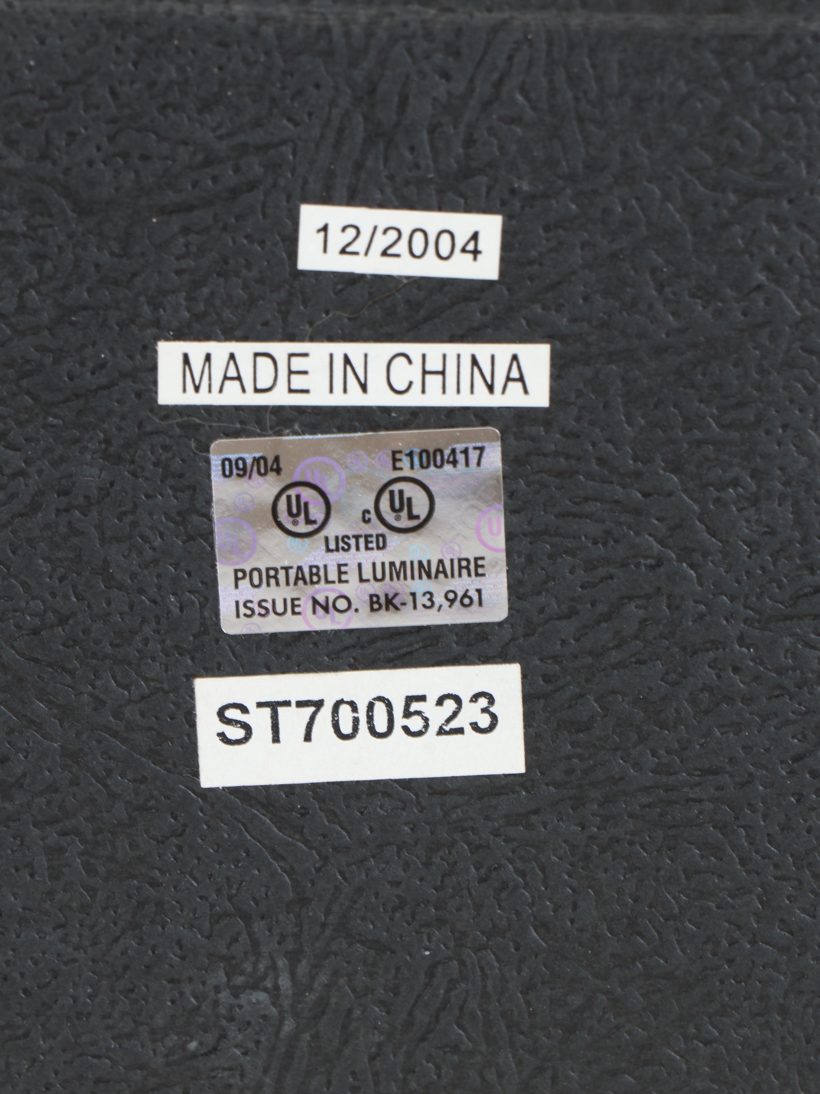 Art Nouveau Style Plastic Table Lamp with Black Fabric Shade