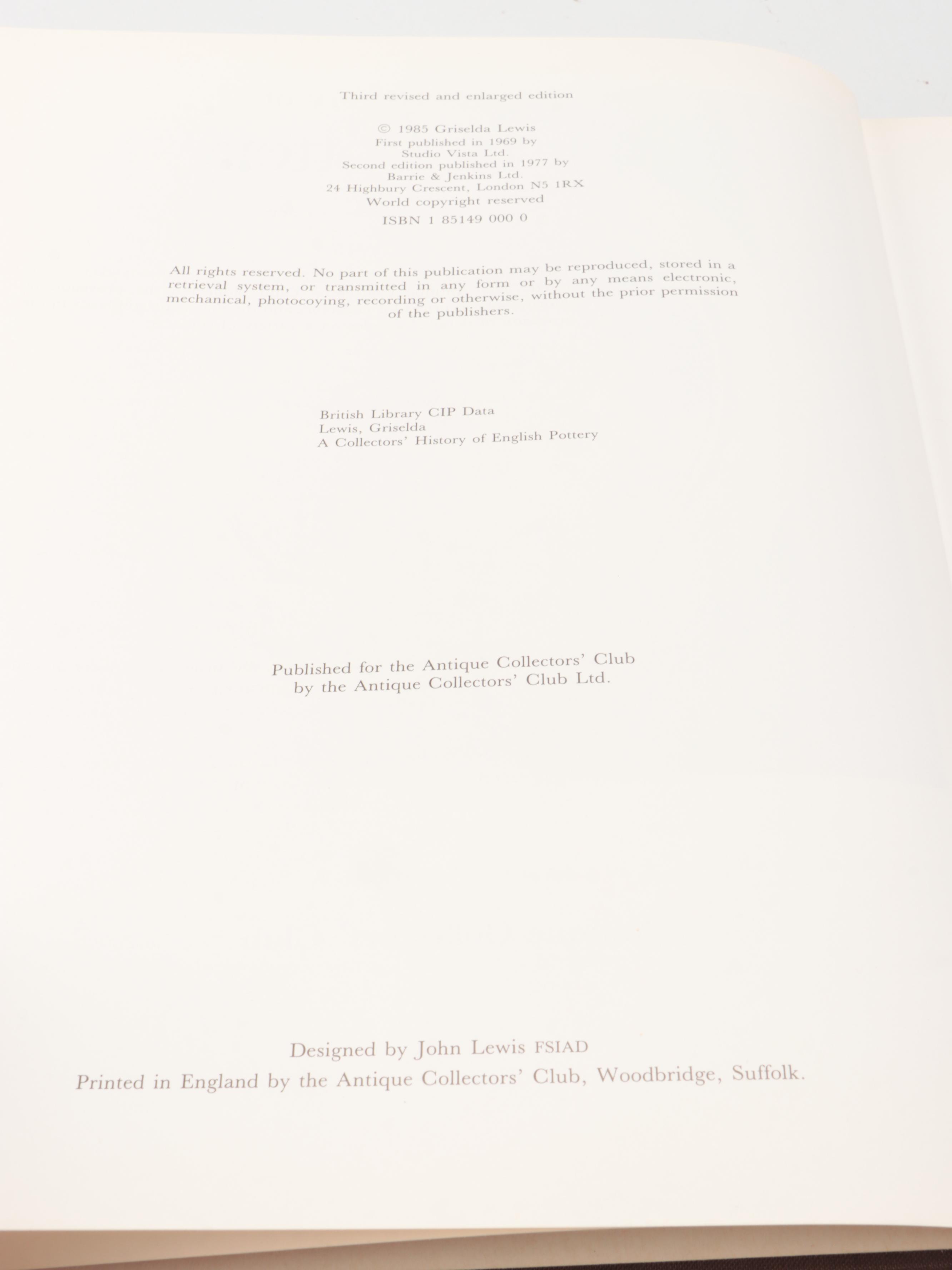 "Pottery and Porcelain" by Bevis Hillier and Other English Ceramics Books