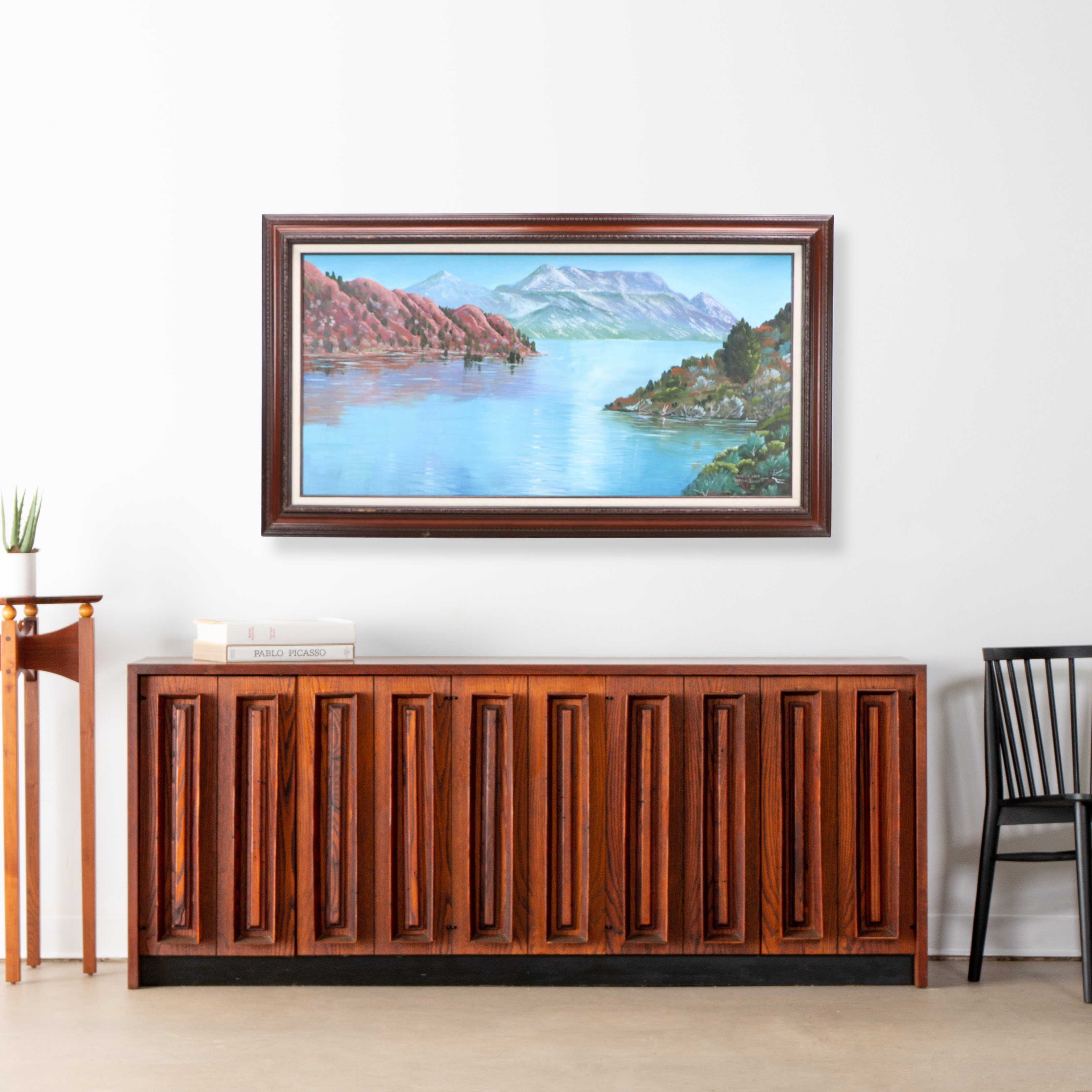 Gordon Swan Landscape Oil Painting "Thistle Lake," Late 20th Century