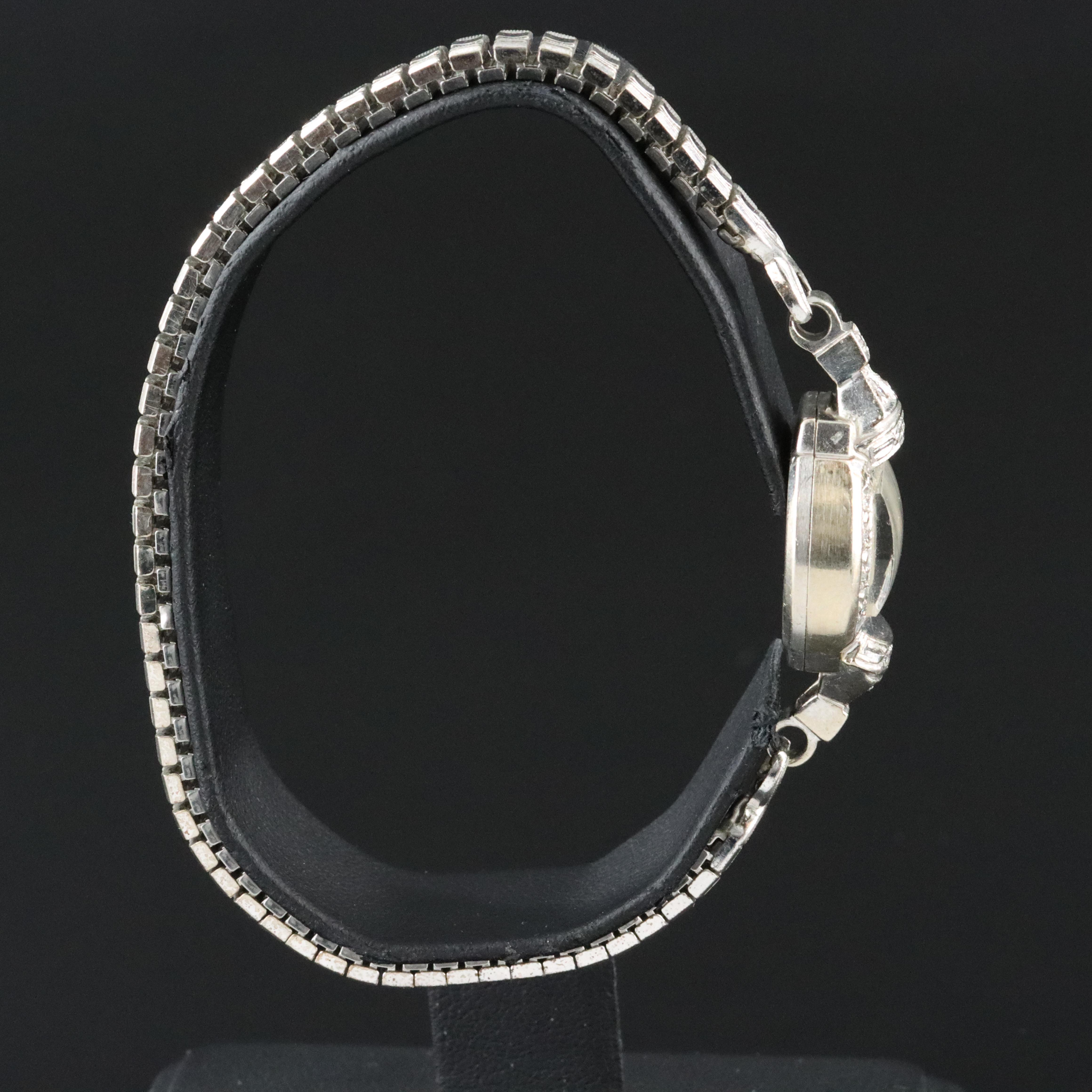 14K Bulova Diamond Late 1940s Stem Wind Watch