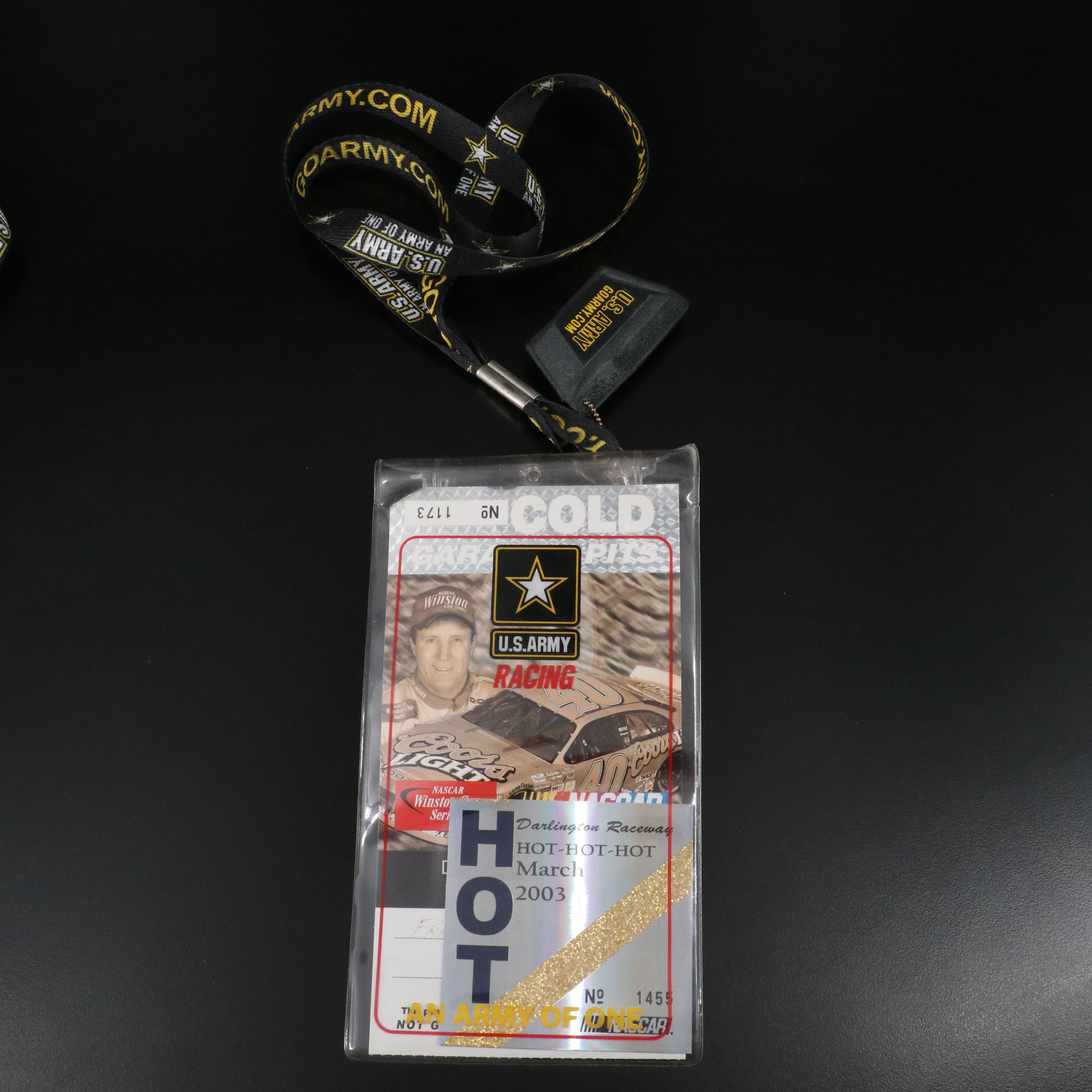 Two 2003 NASCAR Winston Cup Series U.S. Army Field Passes