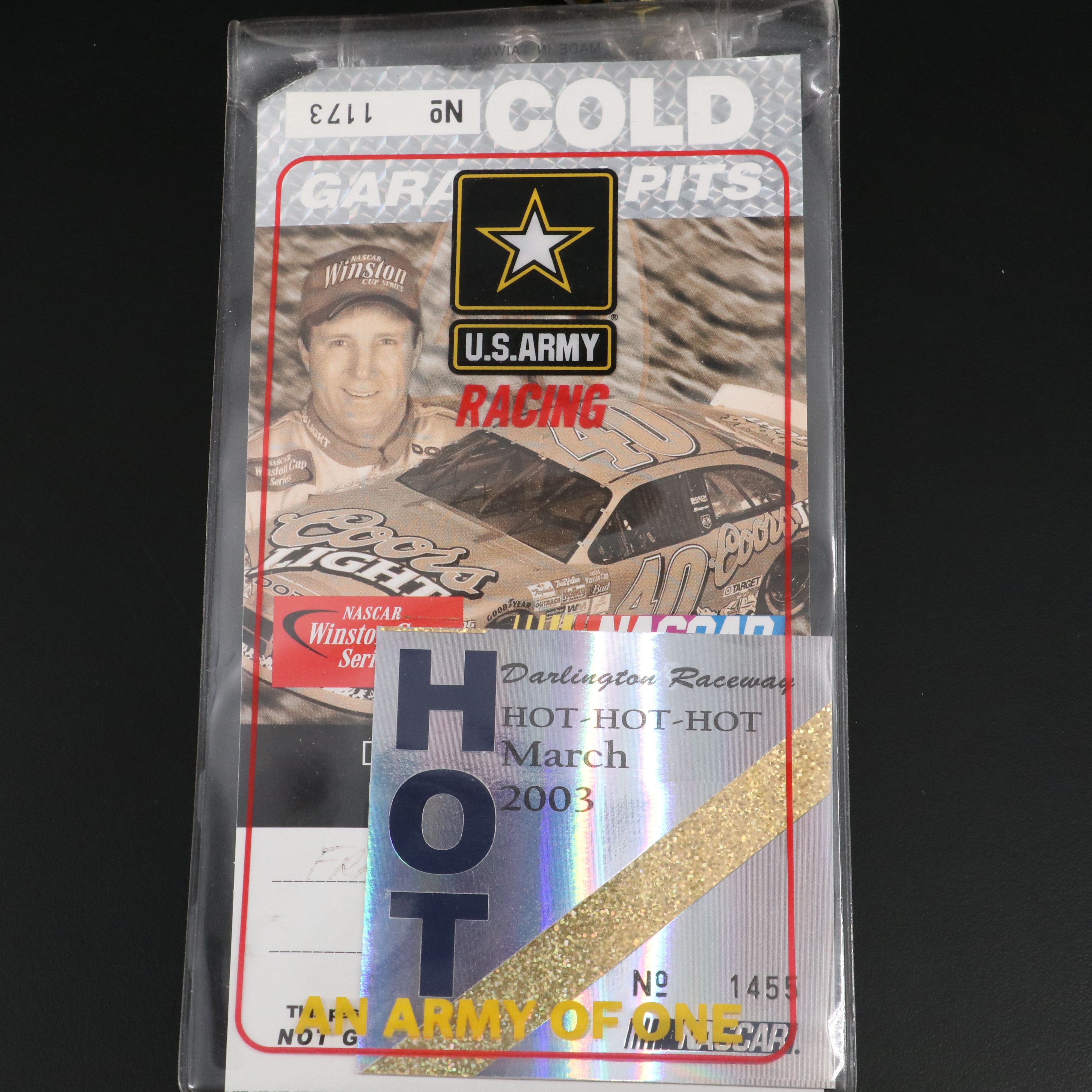 Two 2003 NASCAR Winston Cup Series U.S. Army Field Passes