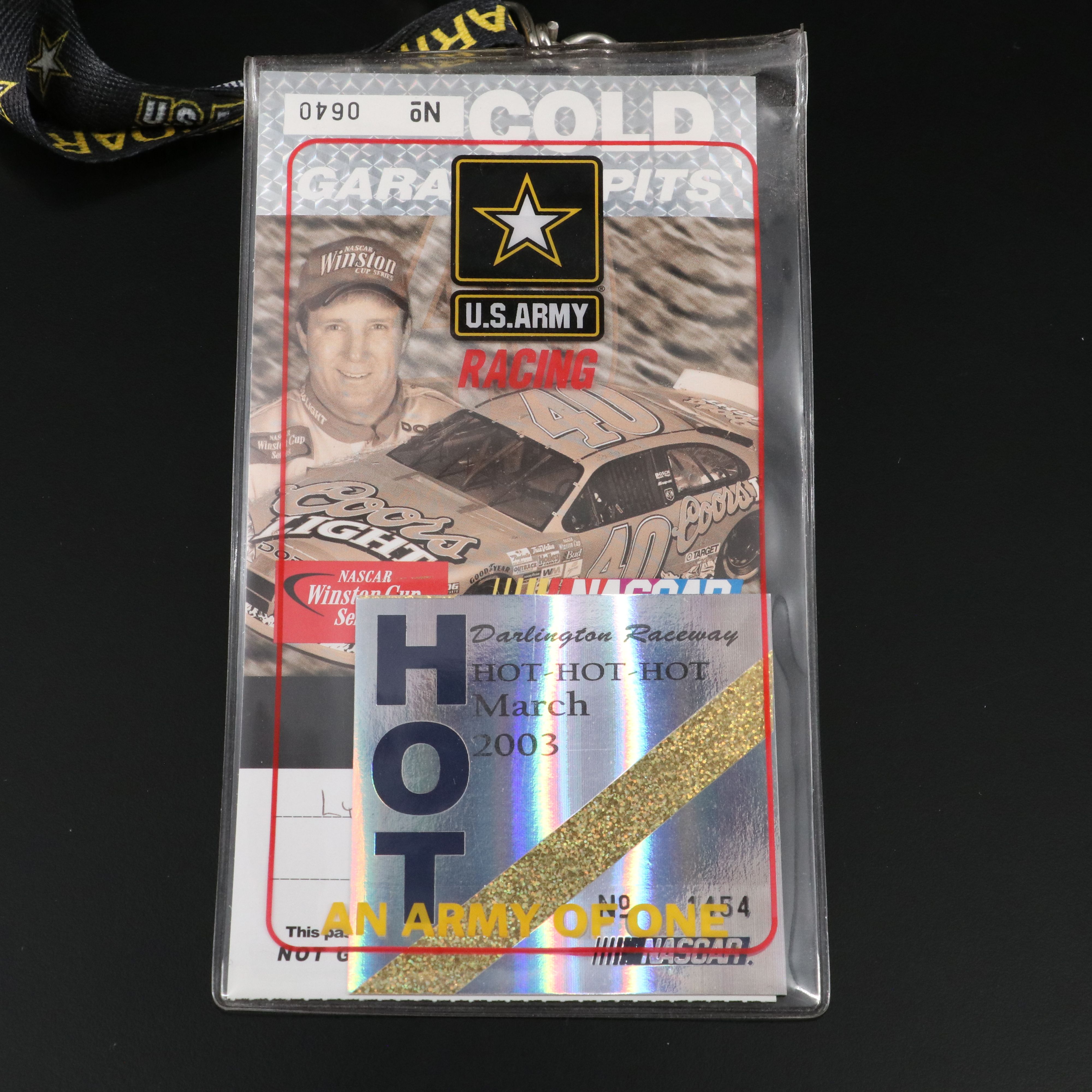 Two 2003 NASCAR Winston Cup Series U.S. Army Field Passes