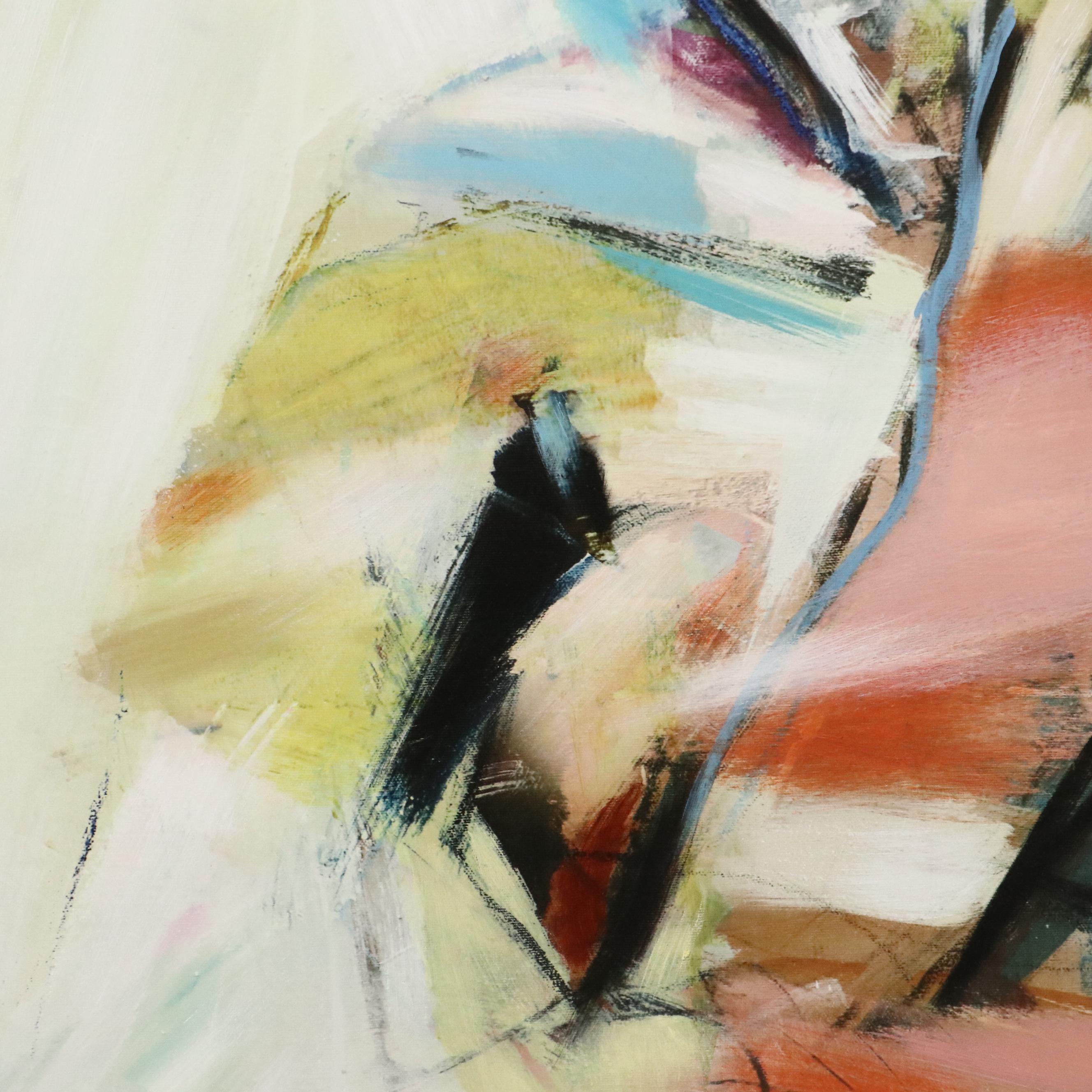 Expressionistic Style Oil Painting of Standing Figure, 21st Century