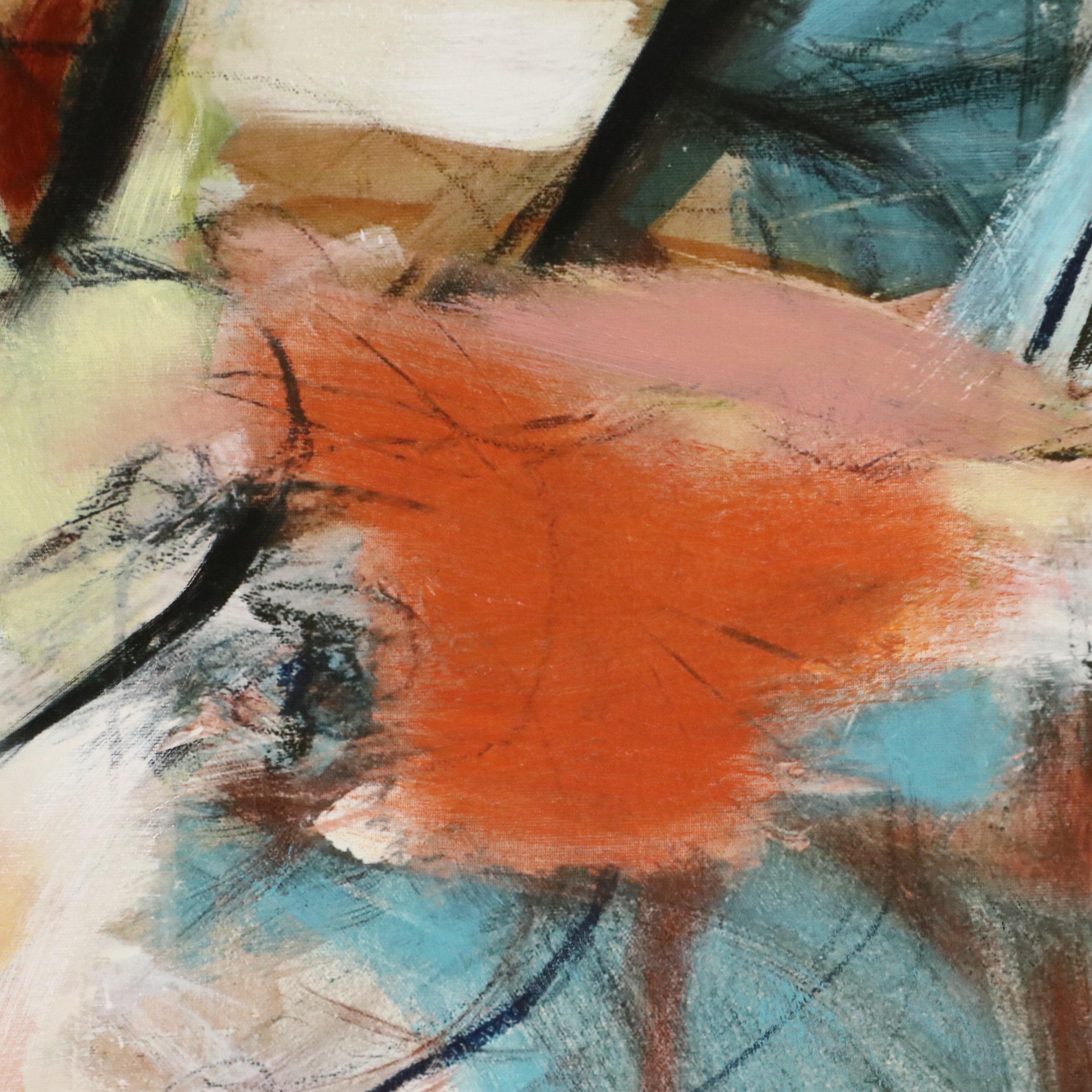 Expressionistic Style Oil Painting of Standing Figure, 21st Century