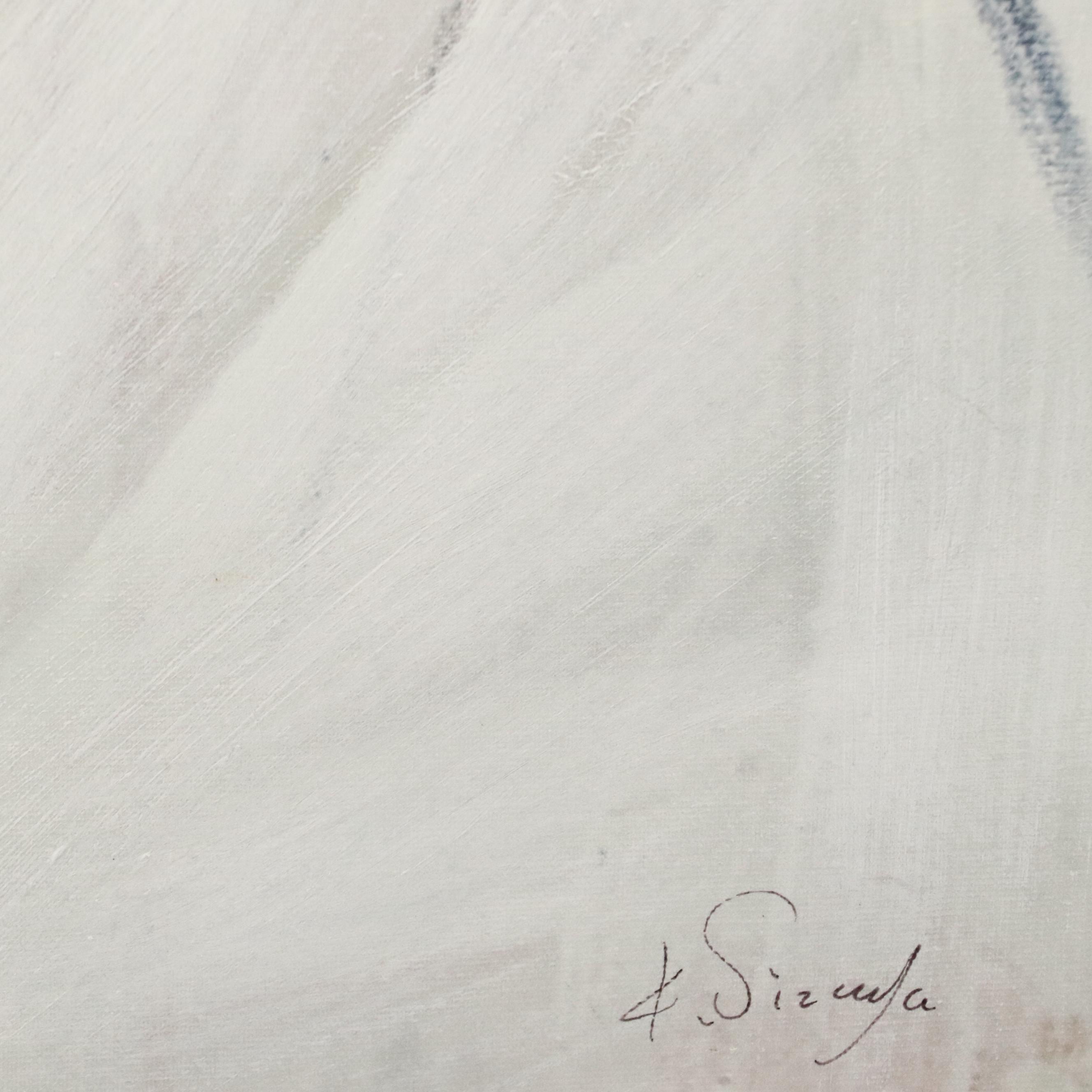 Expressionistic Style Oil Painting of Standing Figure, 21st Century