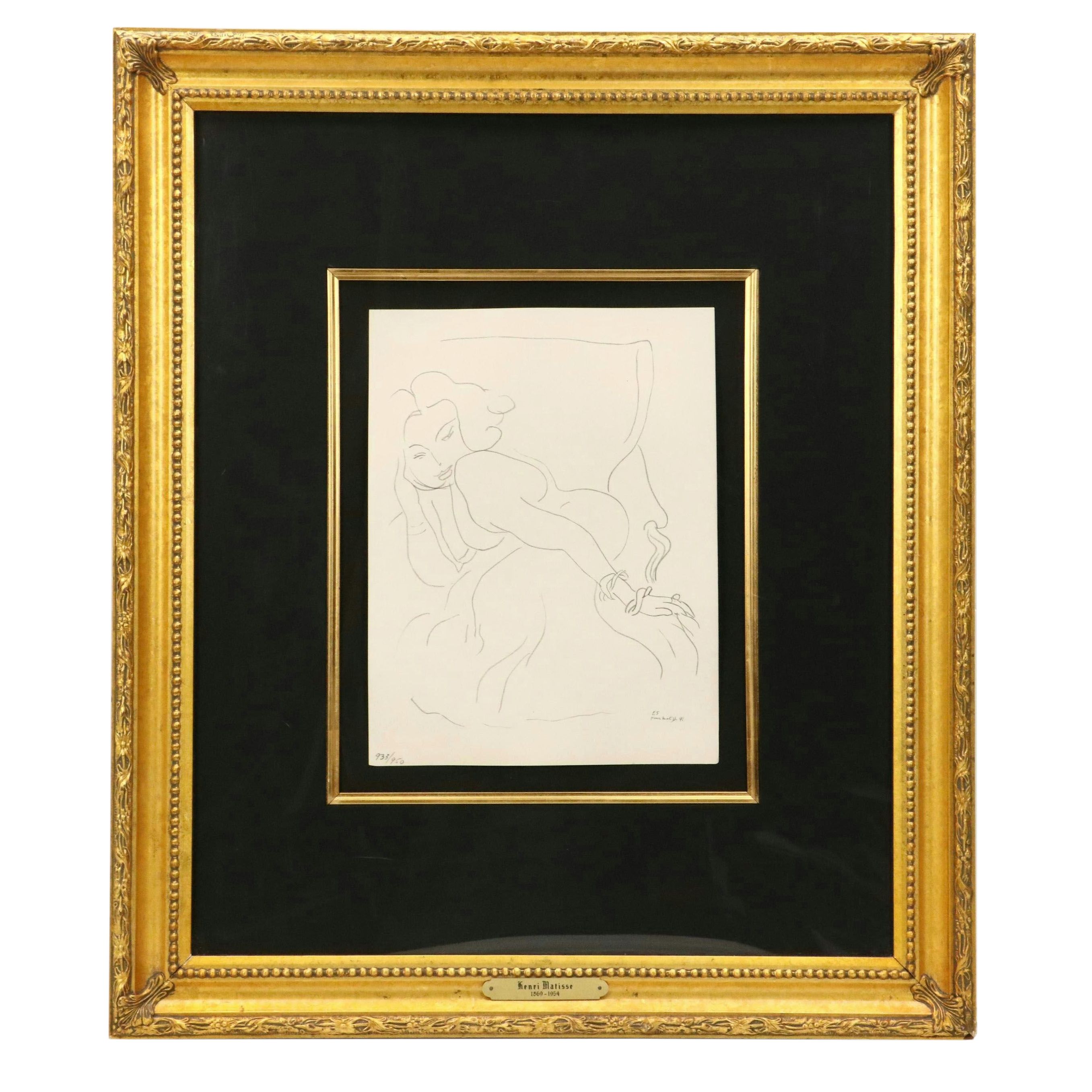 Henri Matisse Lithograph "Theme E, Variation 5," 1941