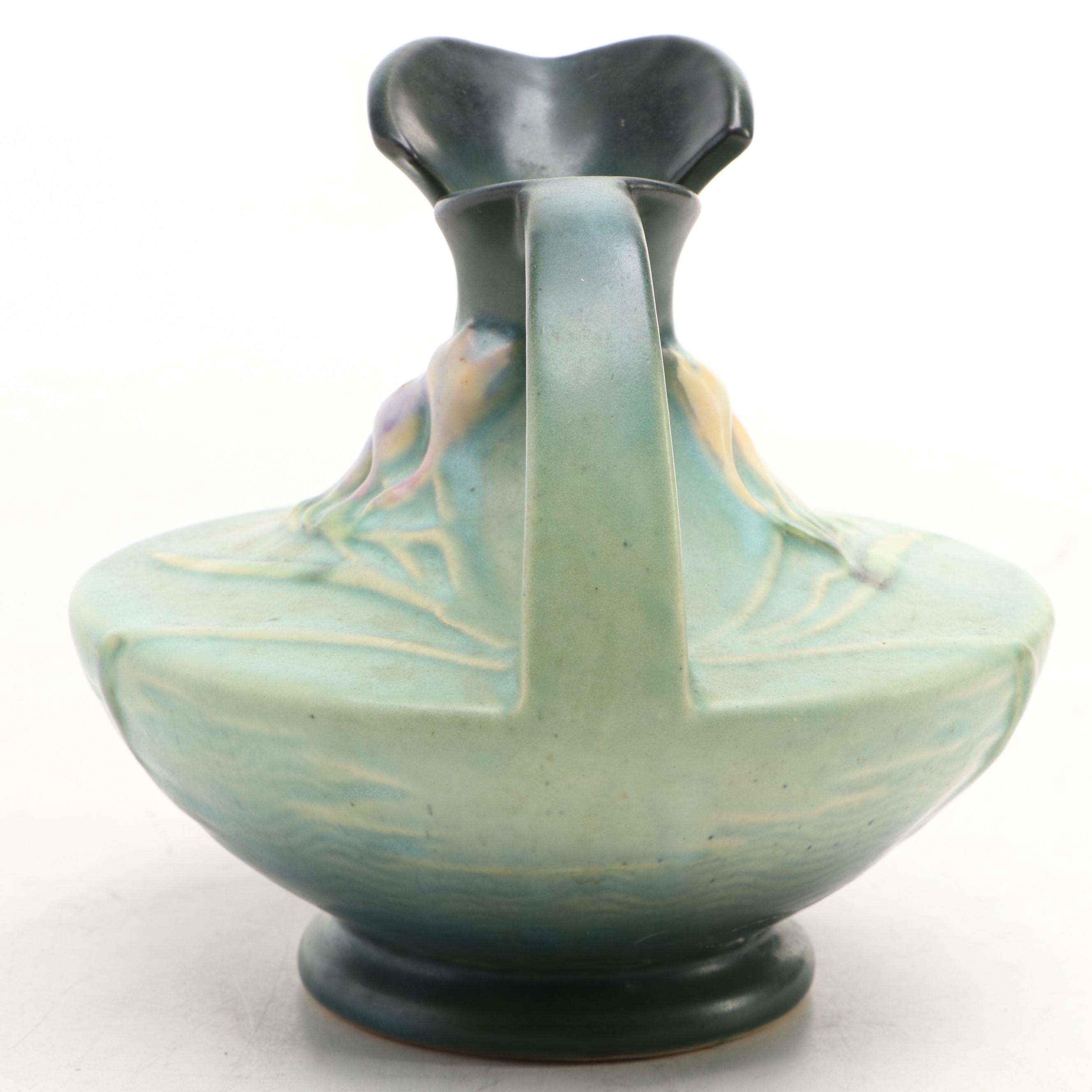 Roseville Pottery "Freesia Green" Ewer,  Mid-20th Century