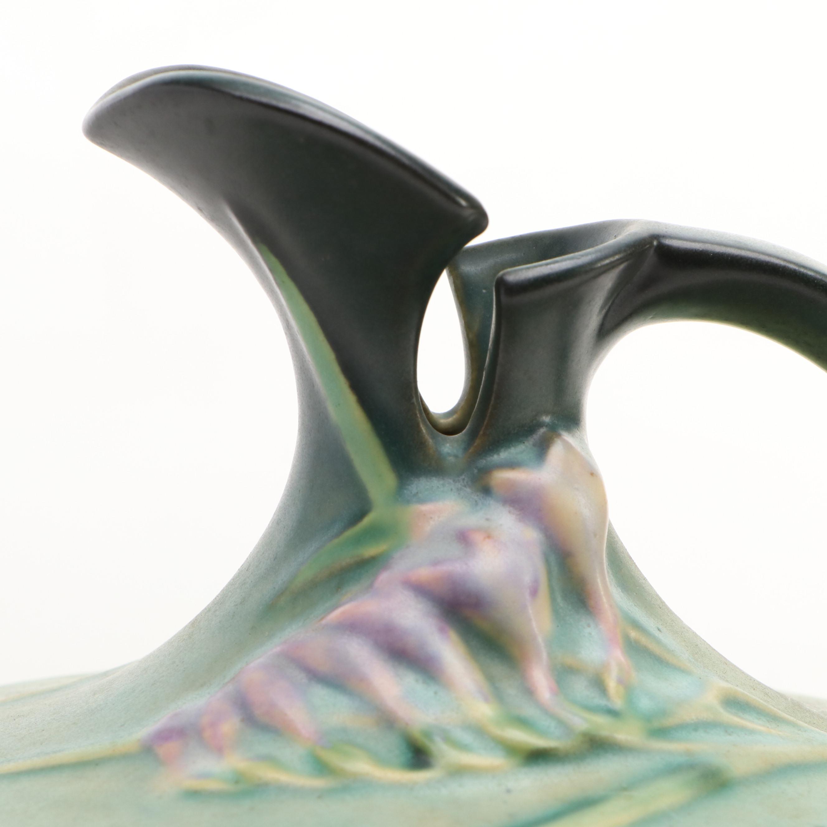 Roseville Pottery "Freesia Green" Ewer,  Mid-20th Century