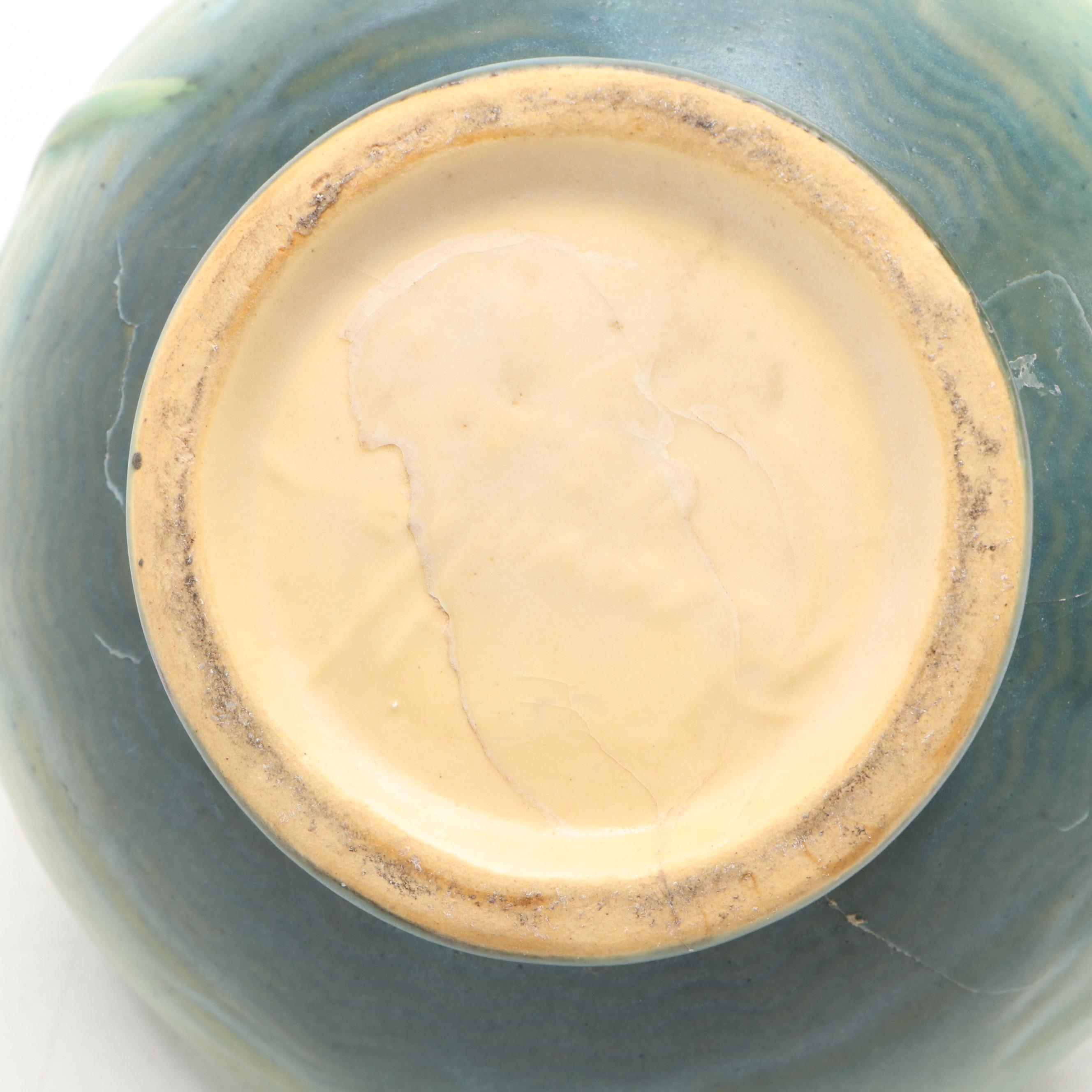 Roseville Pottery "Freesia Green" Ewer,  Mid-20th Century